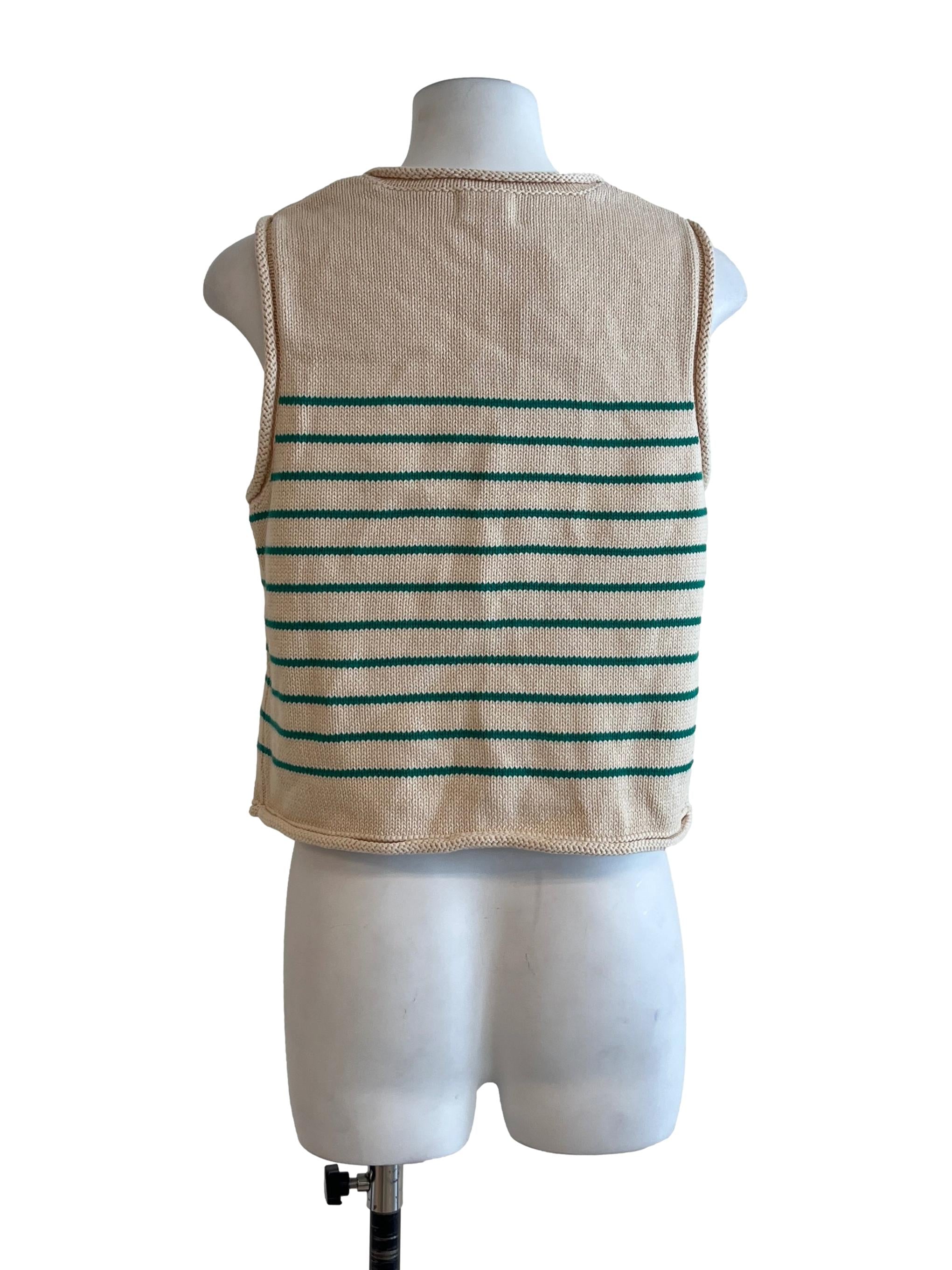 Linen White Round Neck Sleeveless Top
