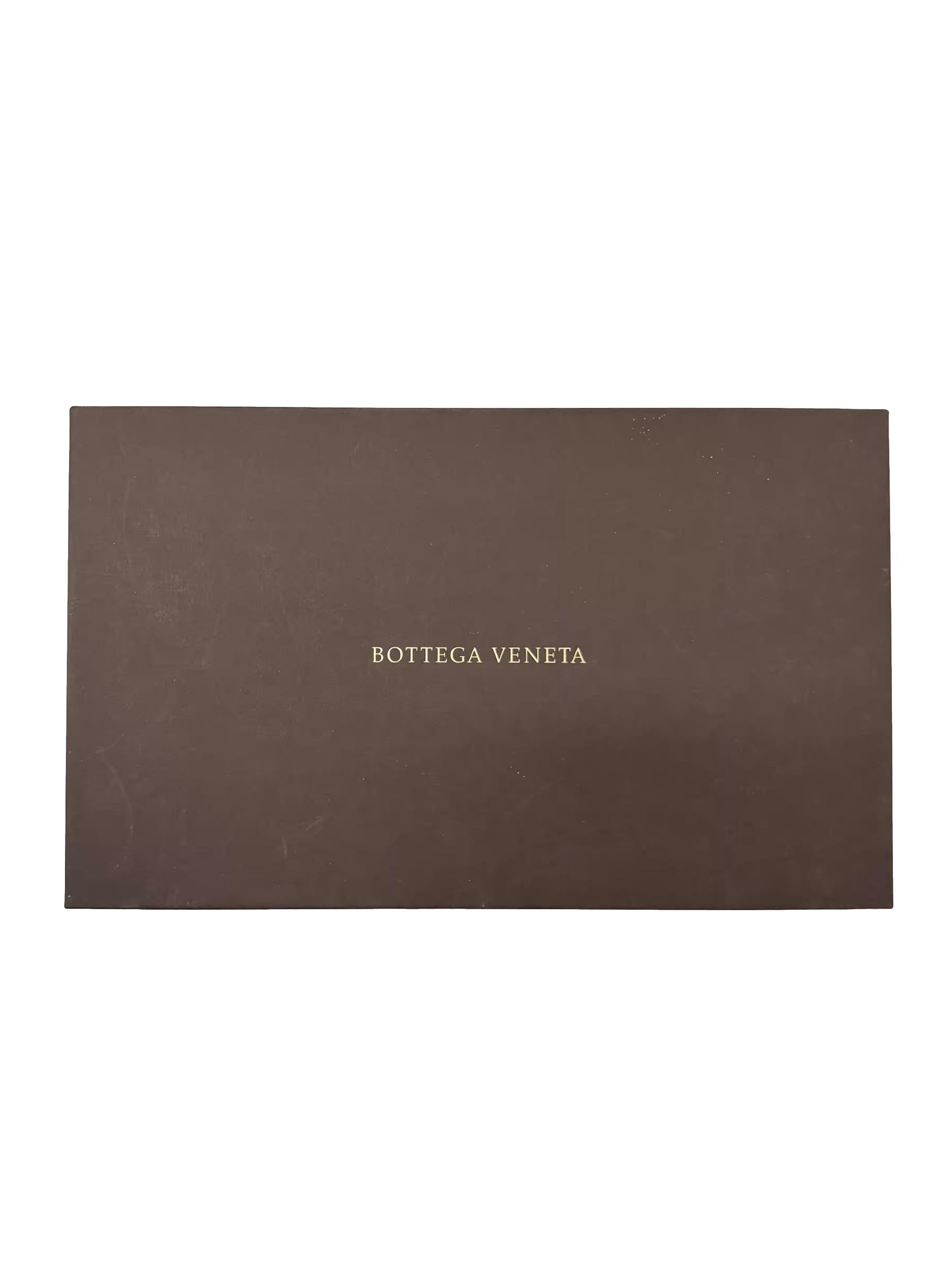 Navy Blue Intrecciato Leather Long Wallet
