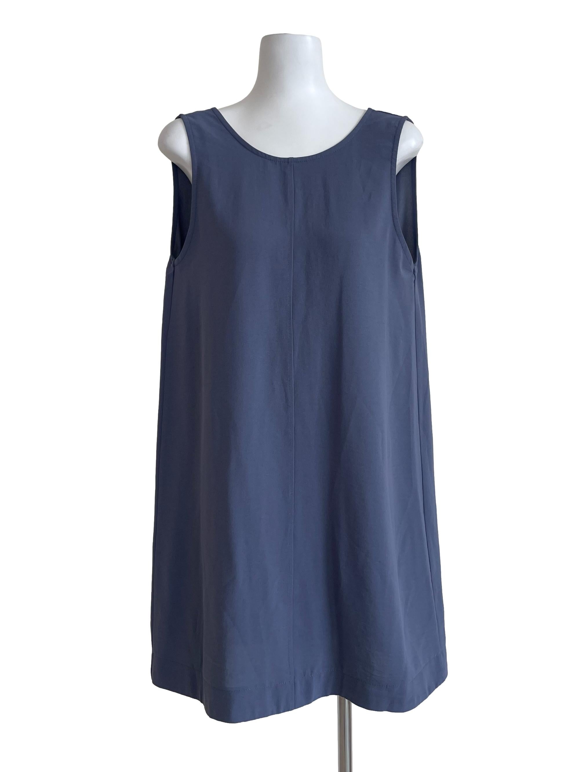 Muddy Blue Button Up Dress