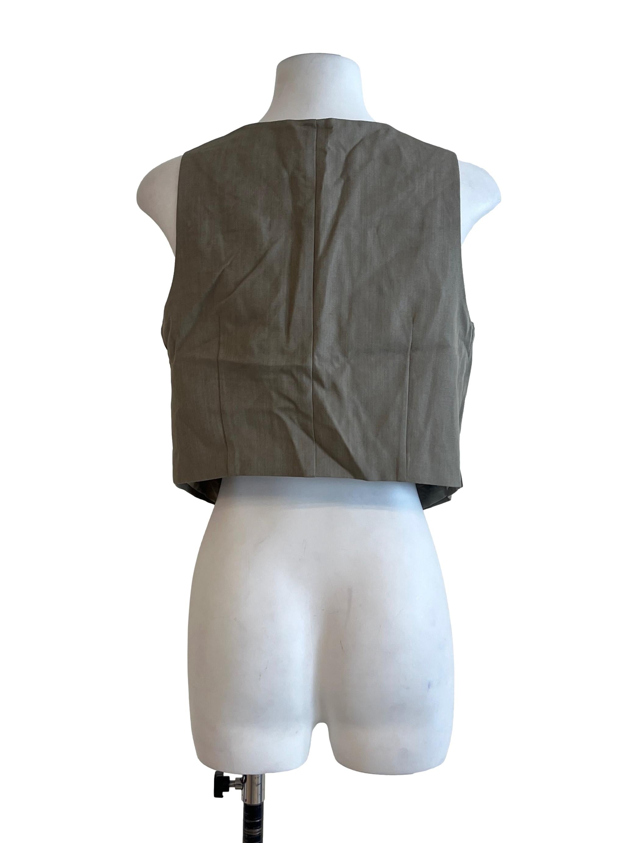 Ash Grey V-Neck Sleeveless Vest