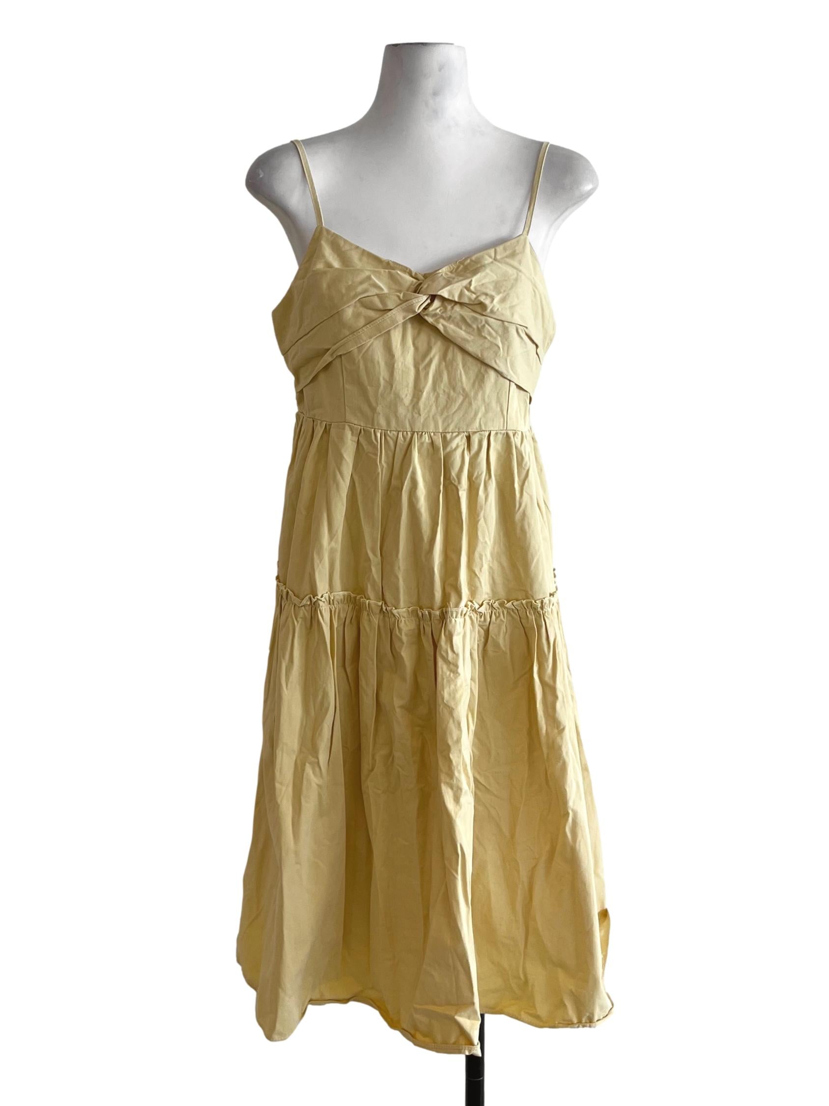 Butter Yellow Spaghetti Strap A-Line Dress