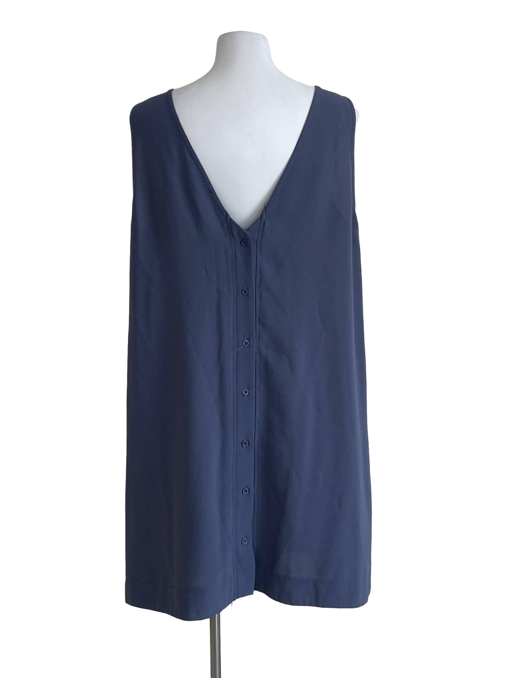 Muddy Blue Button Up Dress