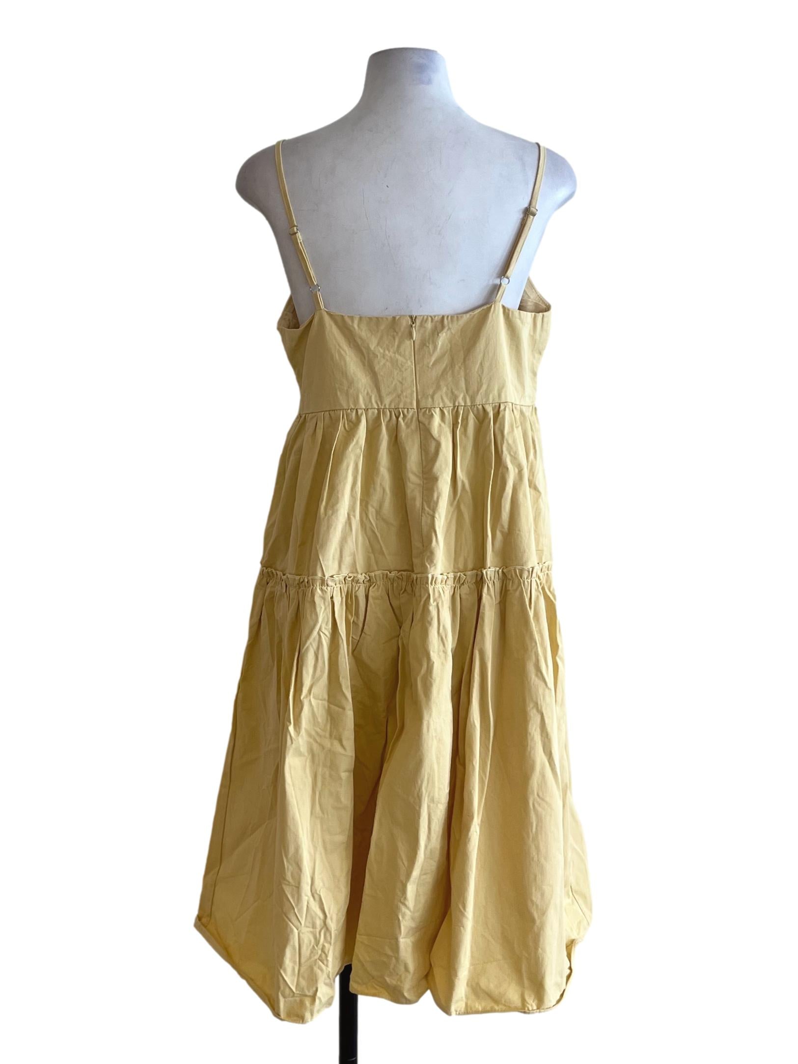 Butter Yellow Spaghetti Strap A-Line Dress