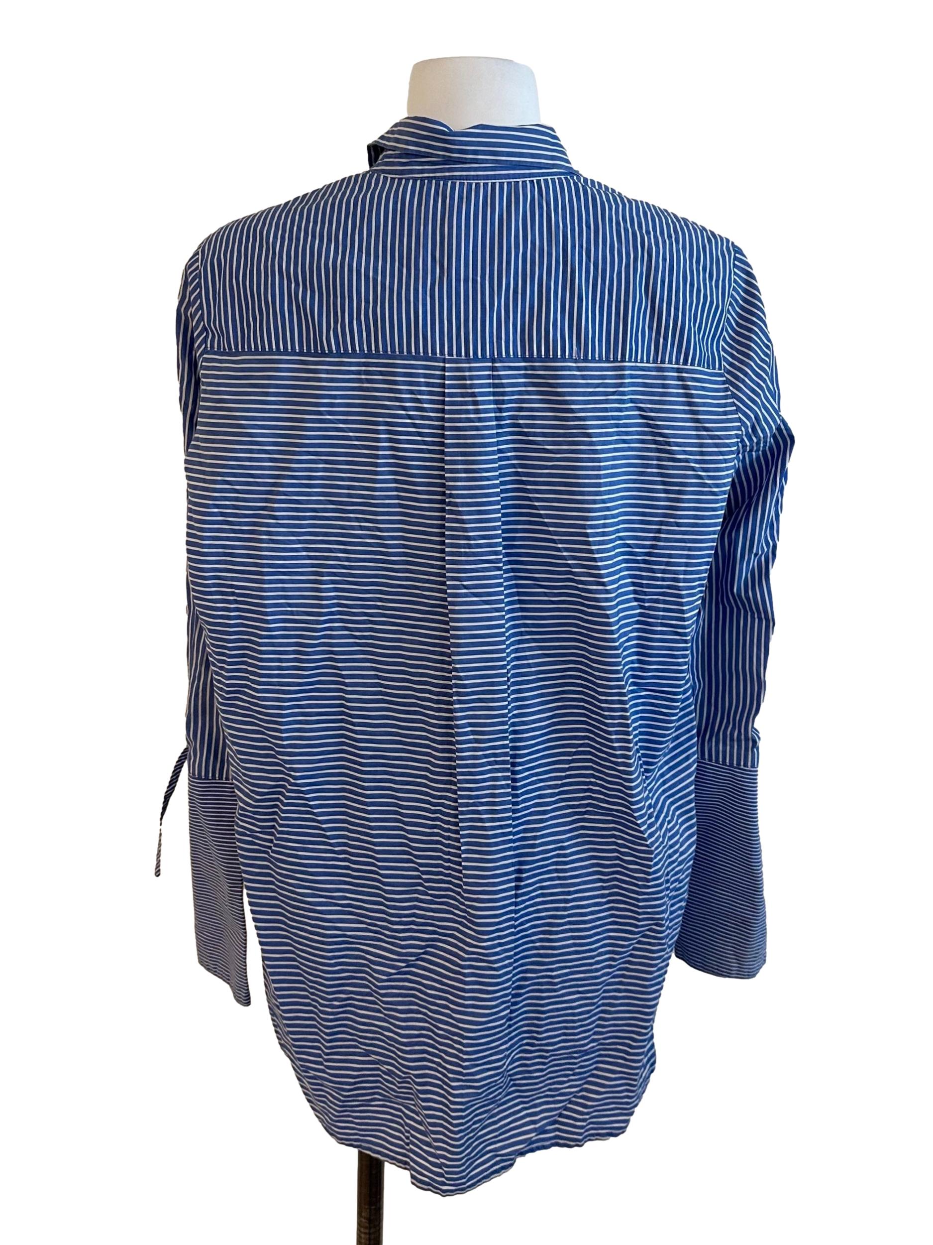 Sky Blue Stripe Collar Top