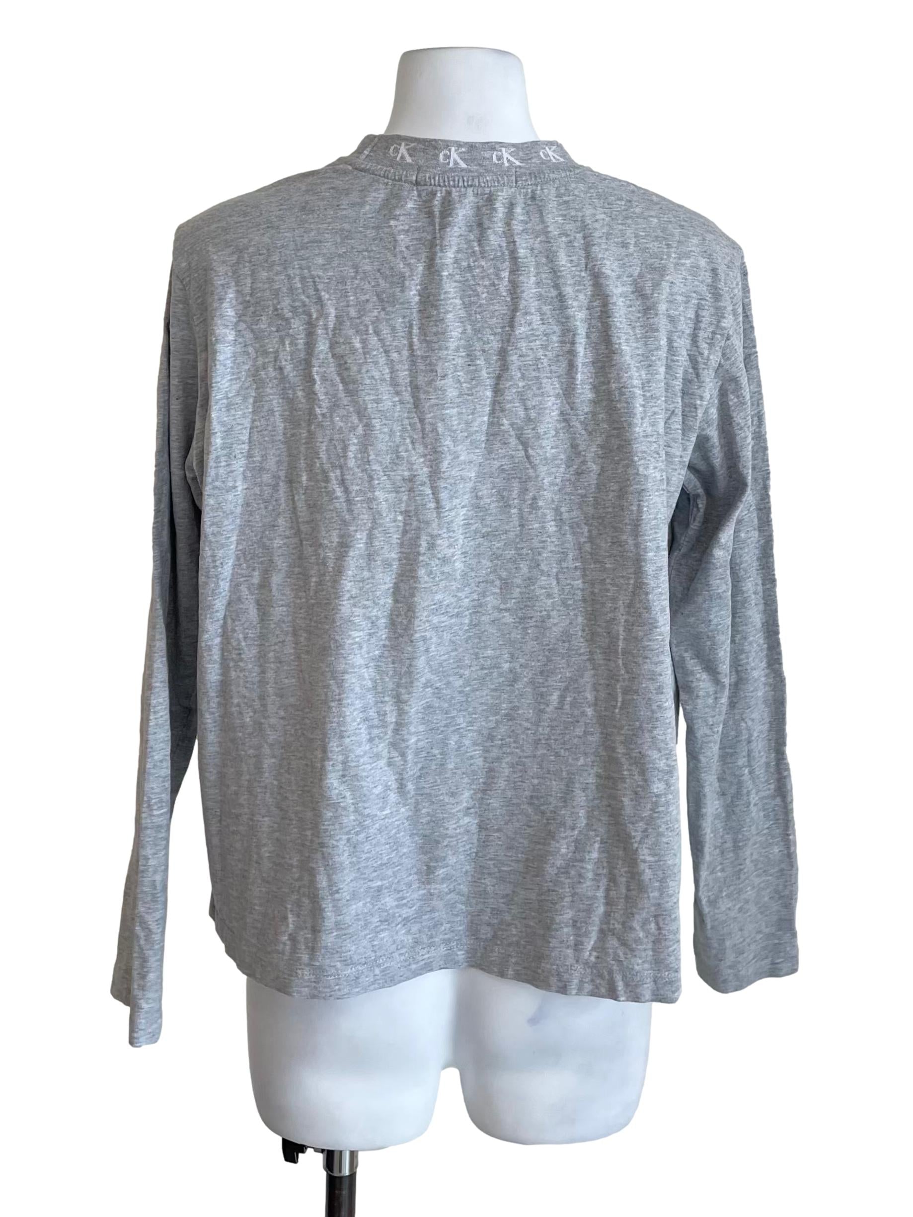 Grey Logo Long Sleeves Top