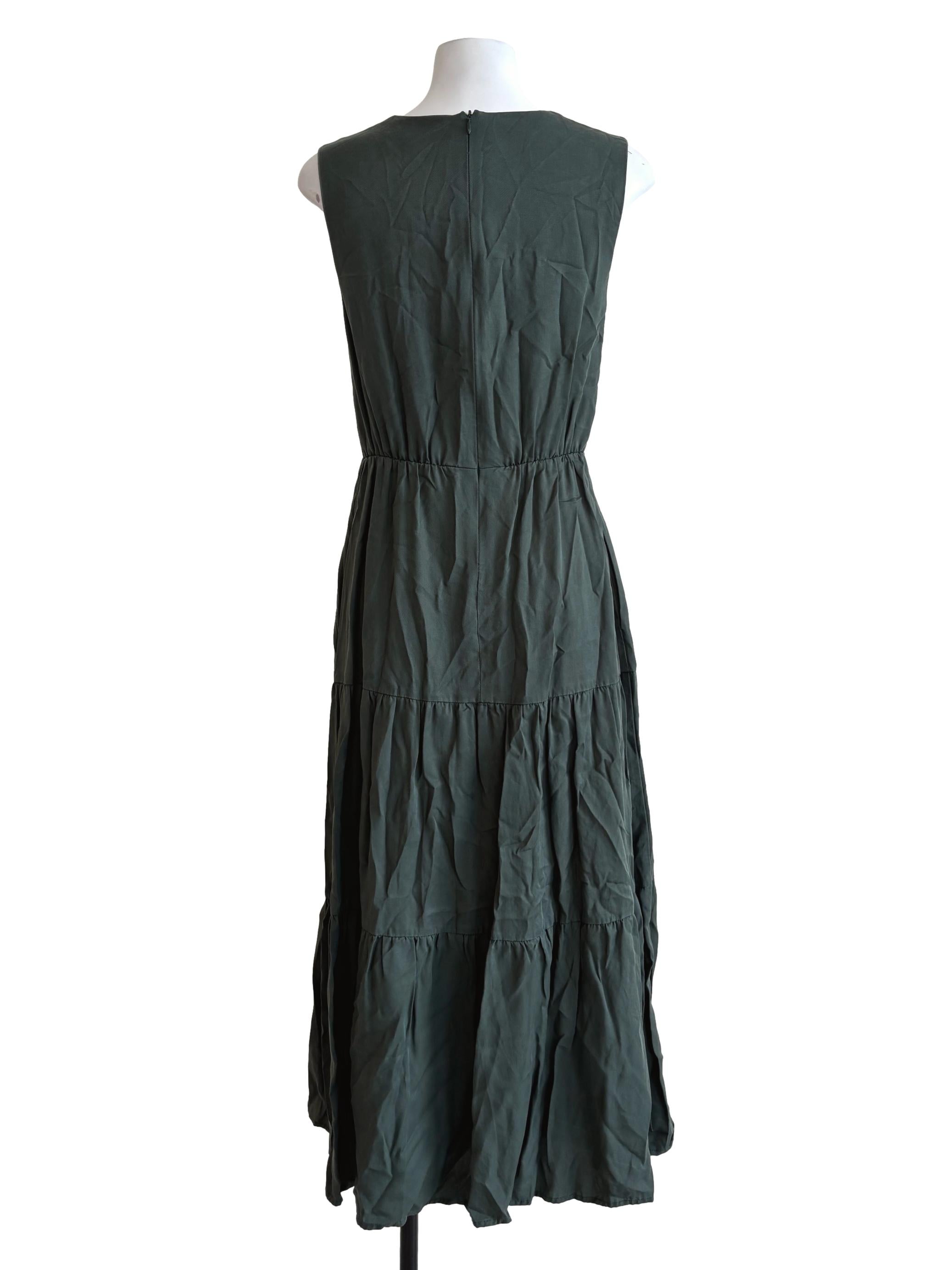 Amazon Green Sleeveless Tier Dress