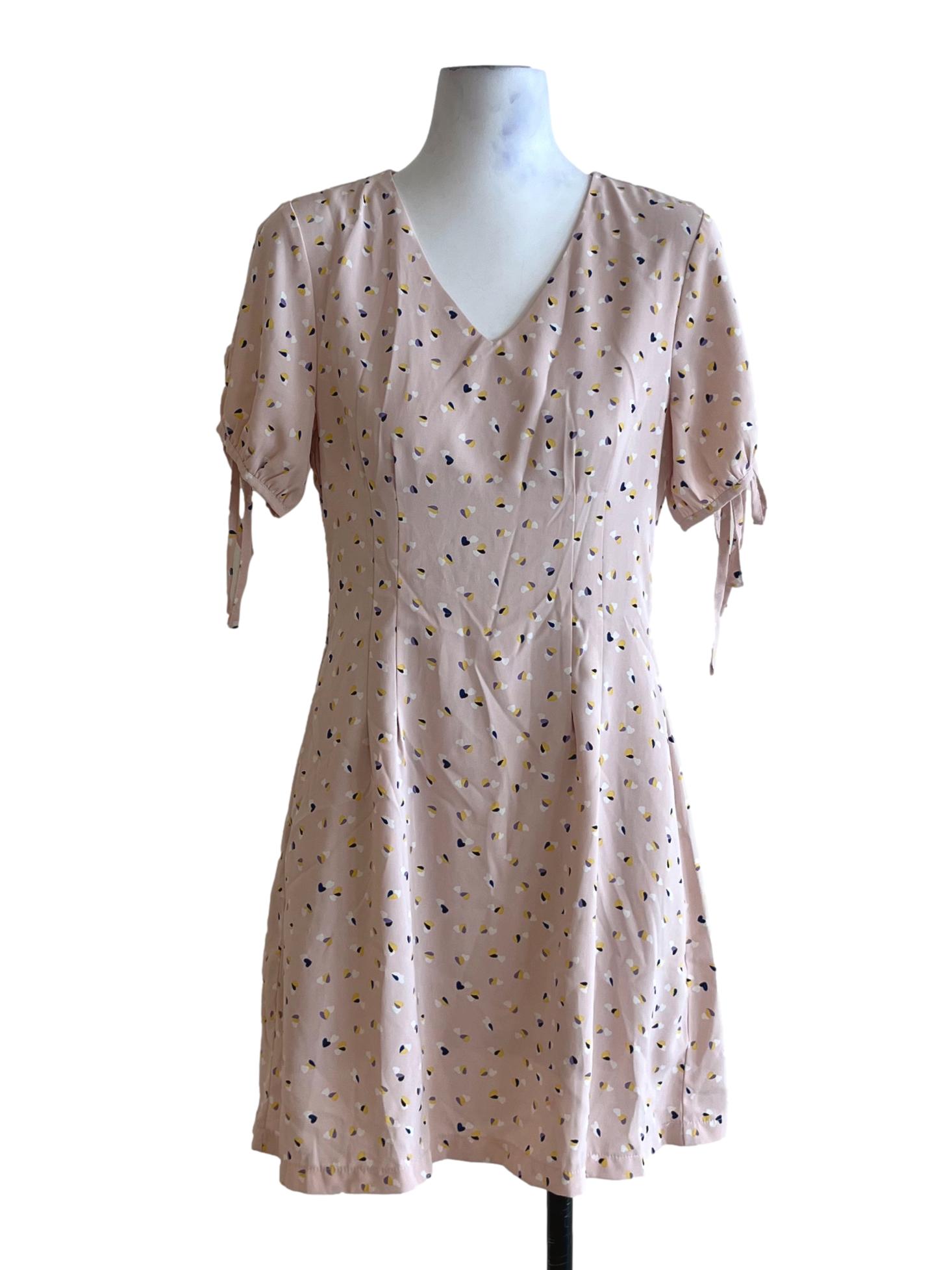 Blush Pink V-Neckline Empire Dress