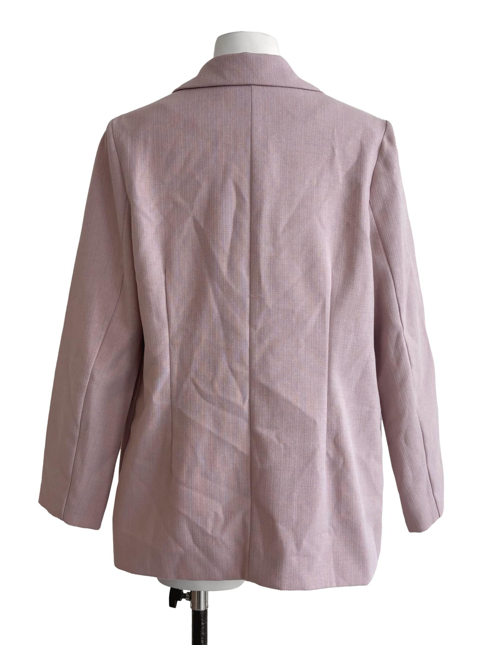 Crepe Pink Double Breasted Blazer
