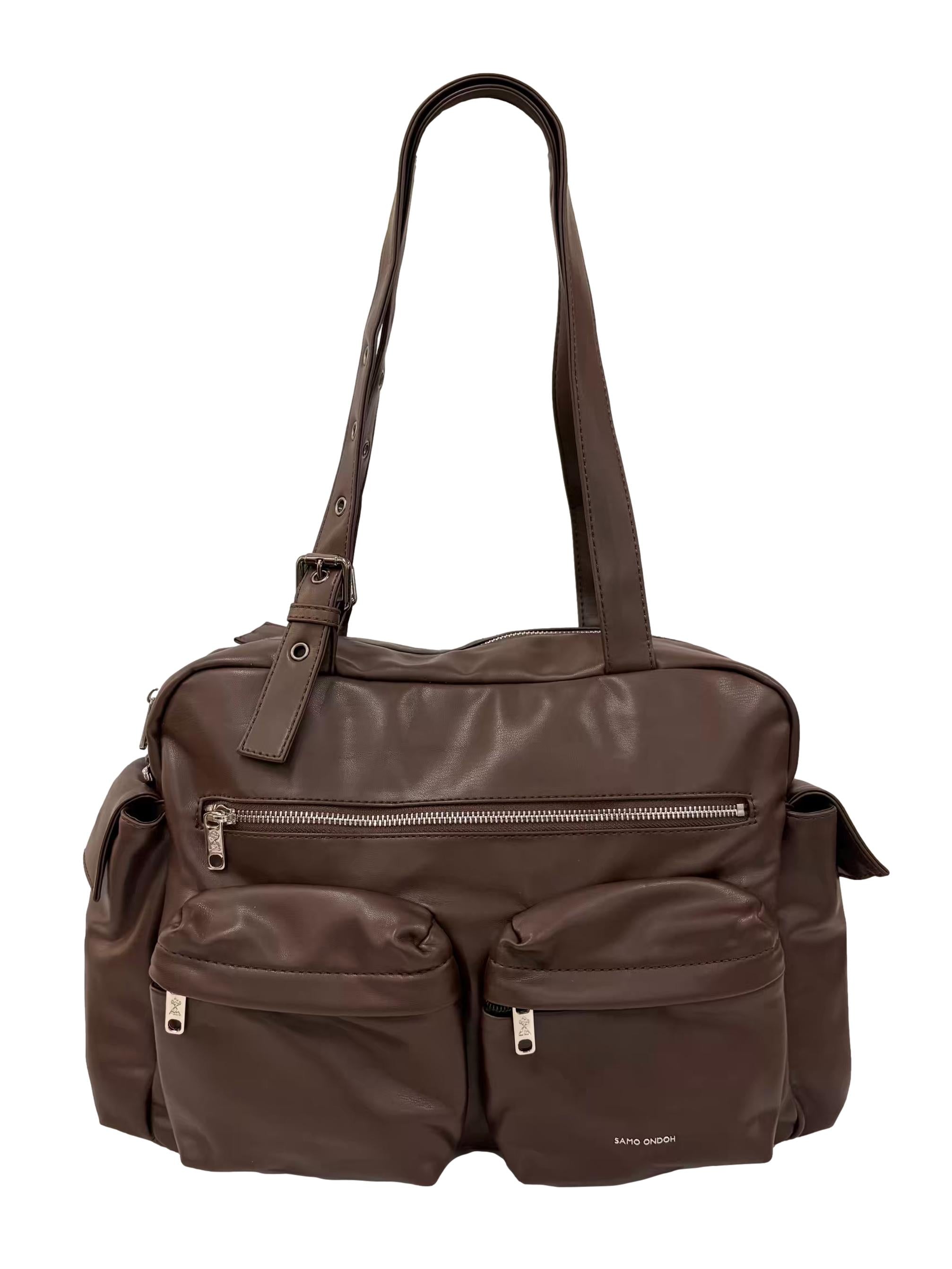 Chocolate Brown Pocket Utility Bag
