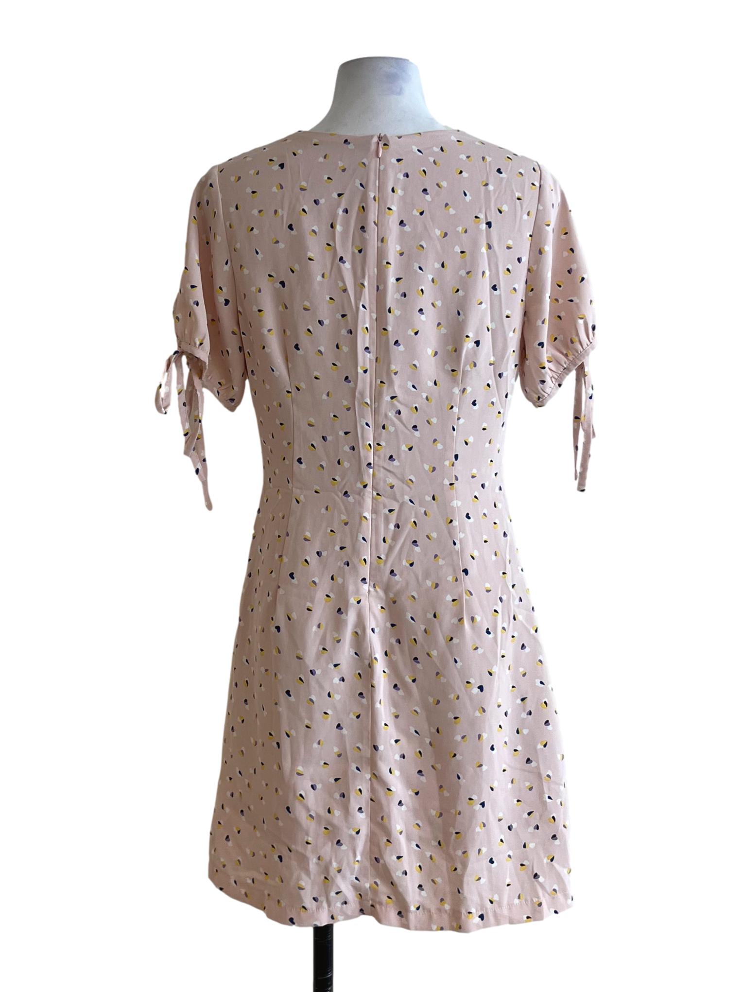 Blush Pink V-Neckline Empire Dress