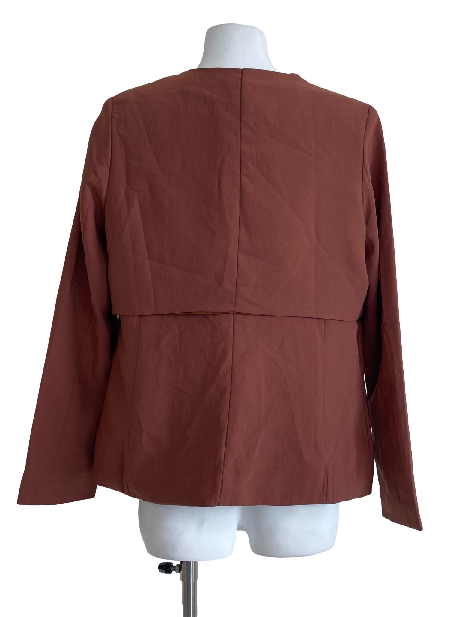 Brown Shawl Lapel Blazer
