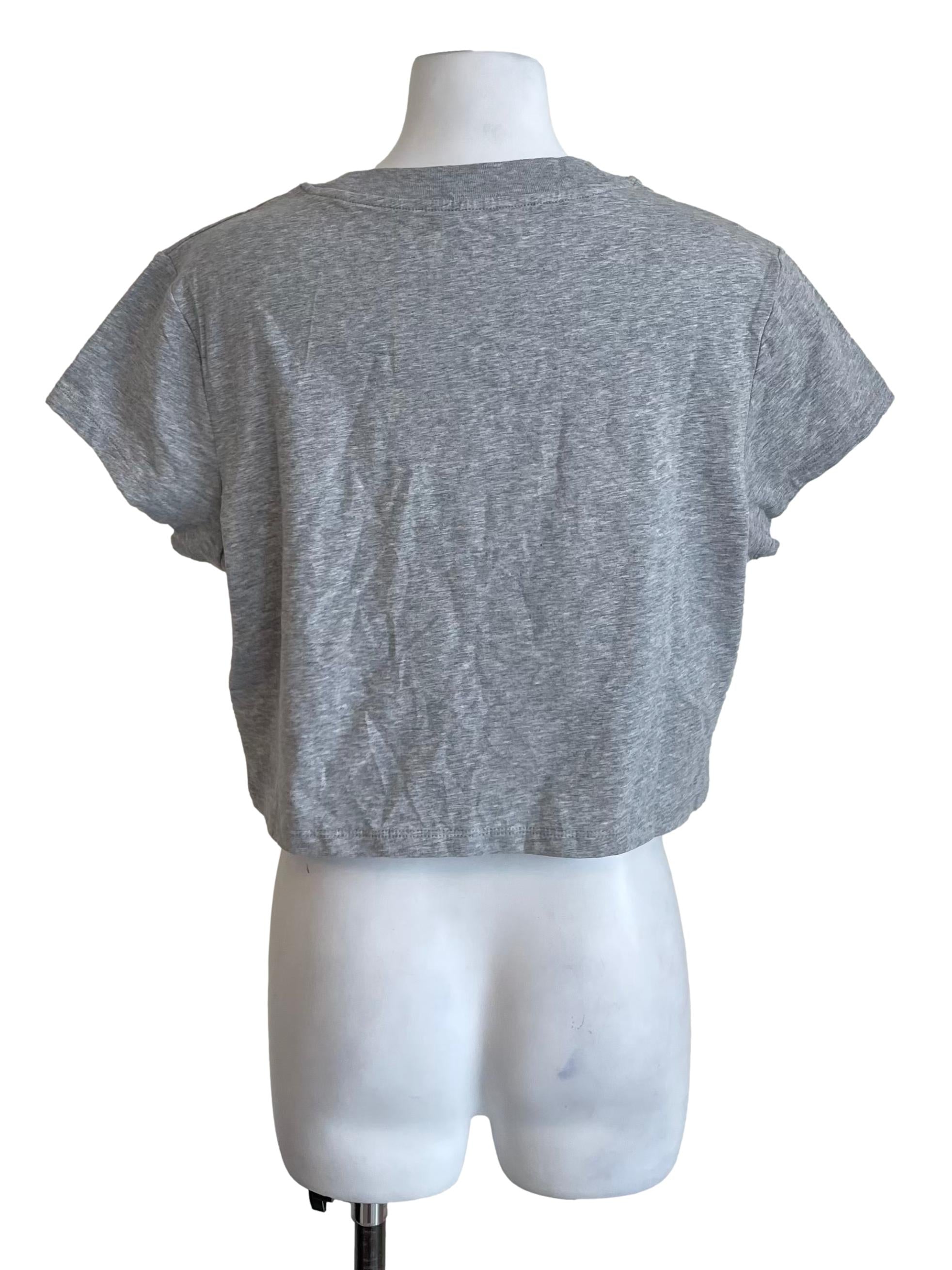 Grey Logo Crop Tee