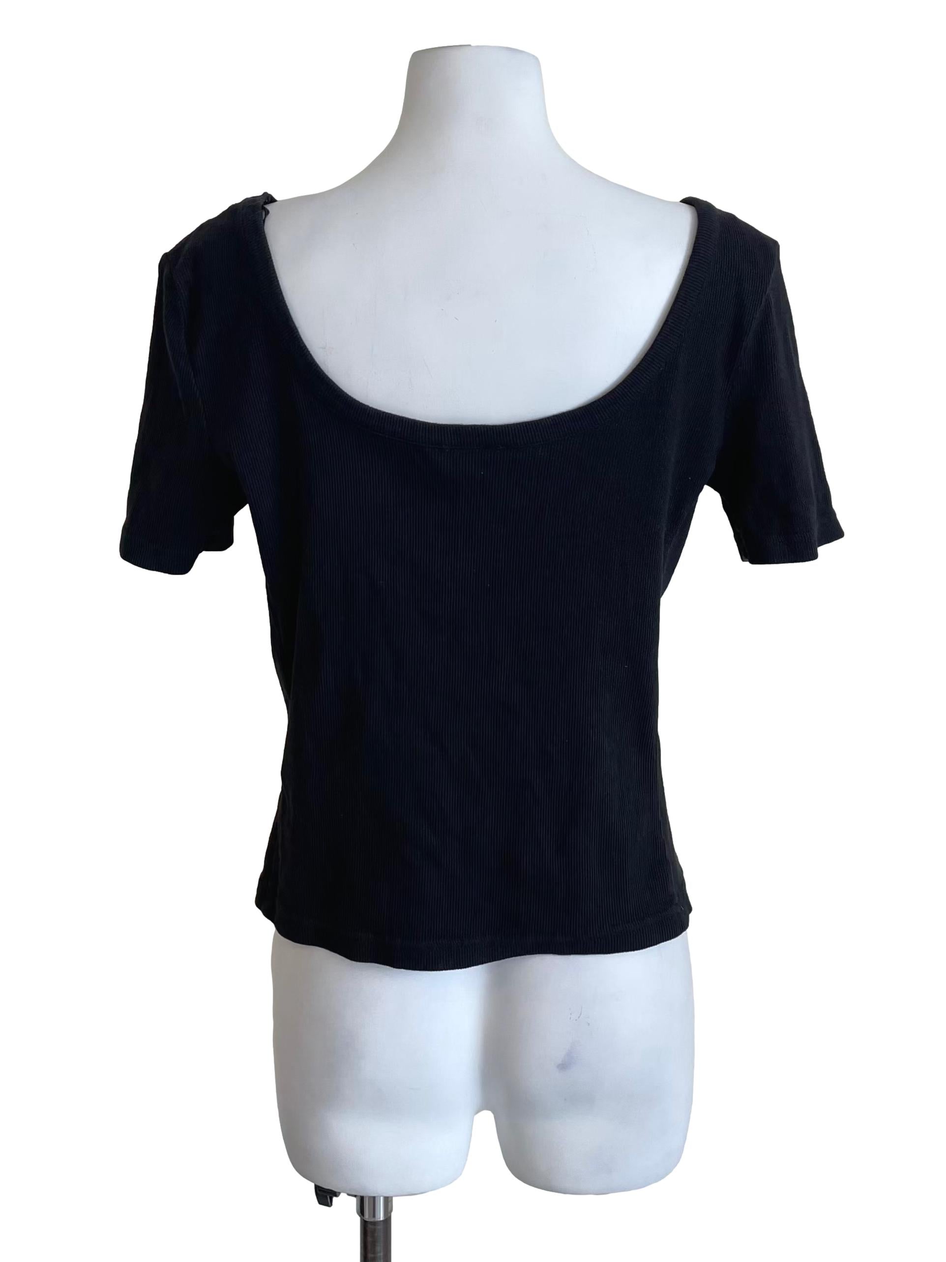 Charcoal Scoop Neck Fit Top