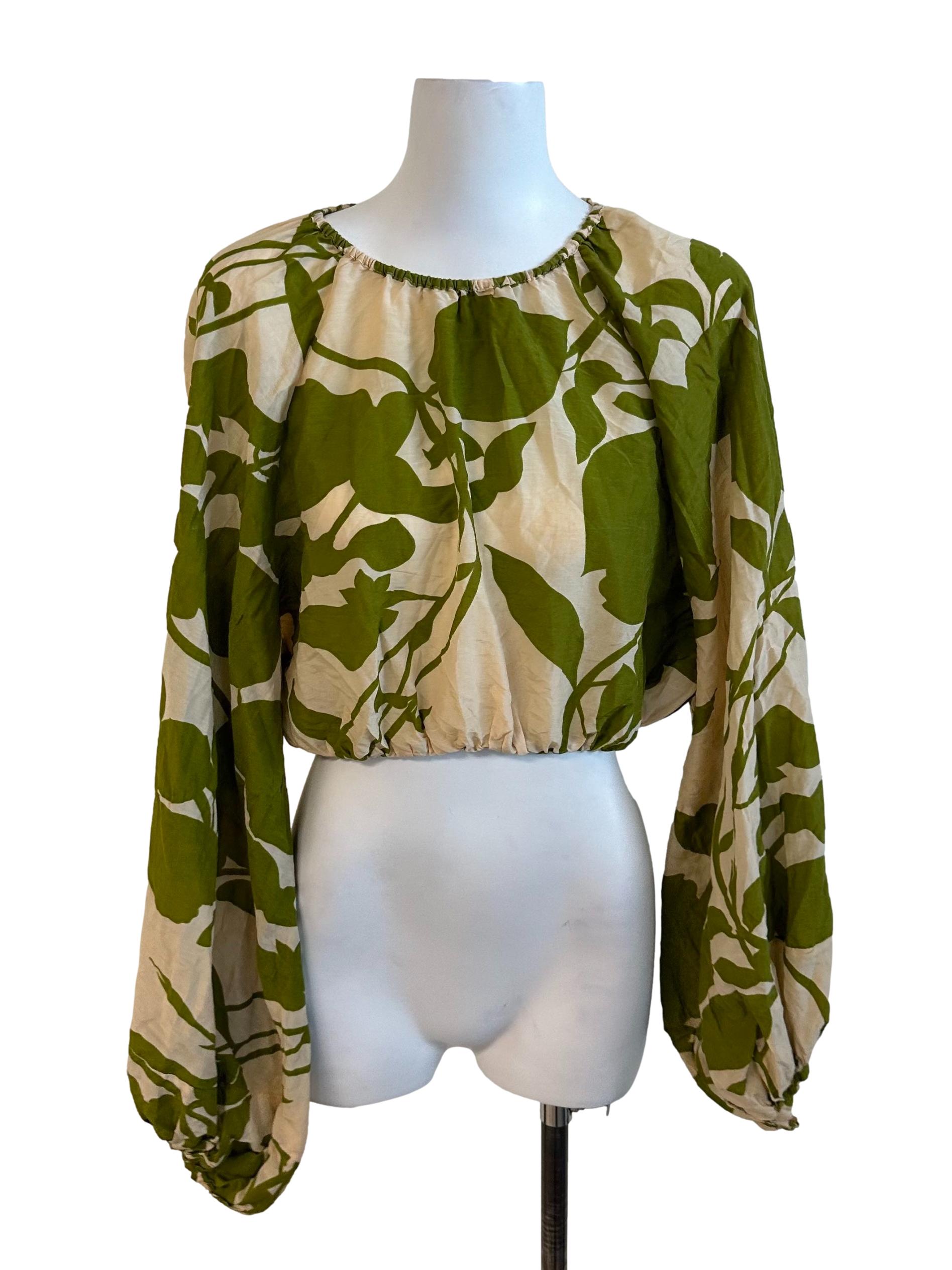 Yellow Green Pattern Blouse