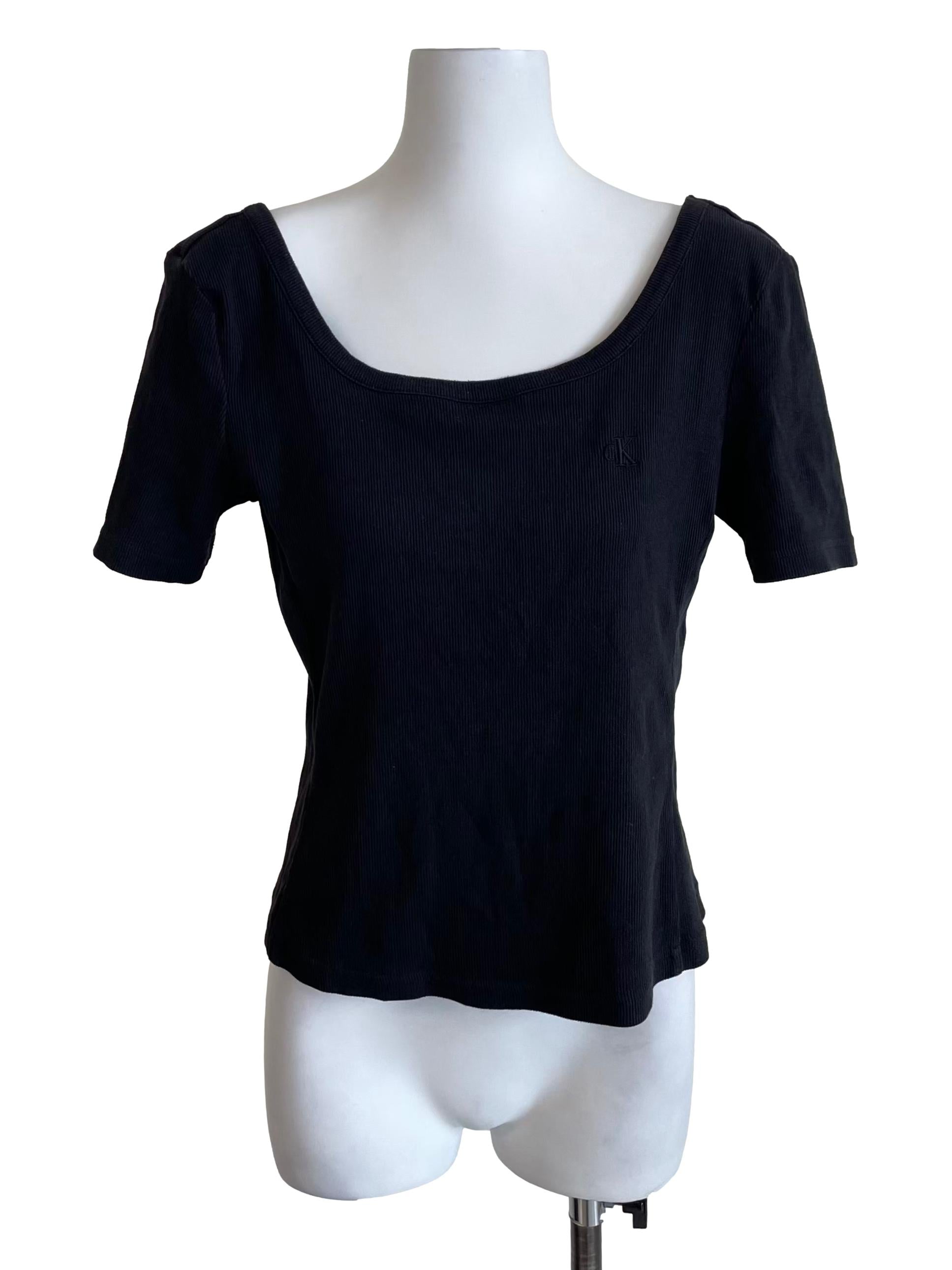 Charcoal Scoop Neck Fit Top