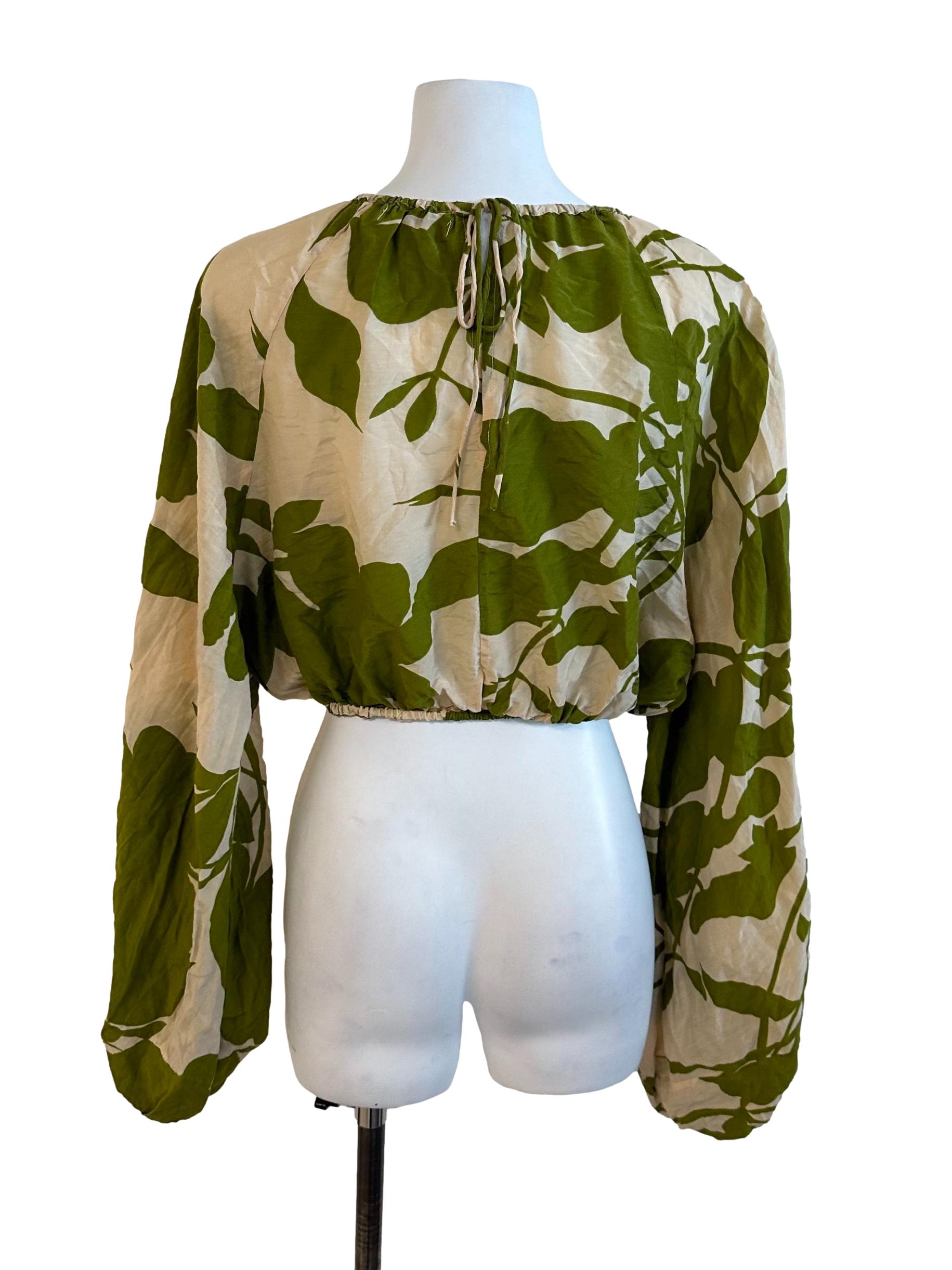 Yellow Green Pattern Blouse