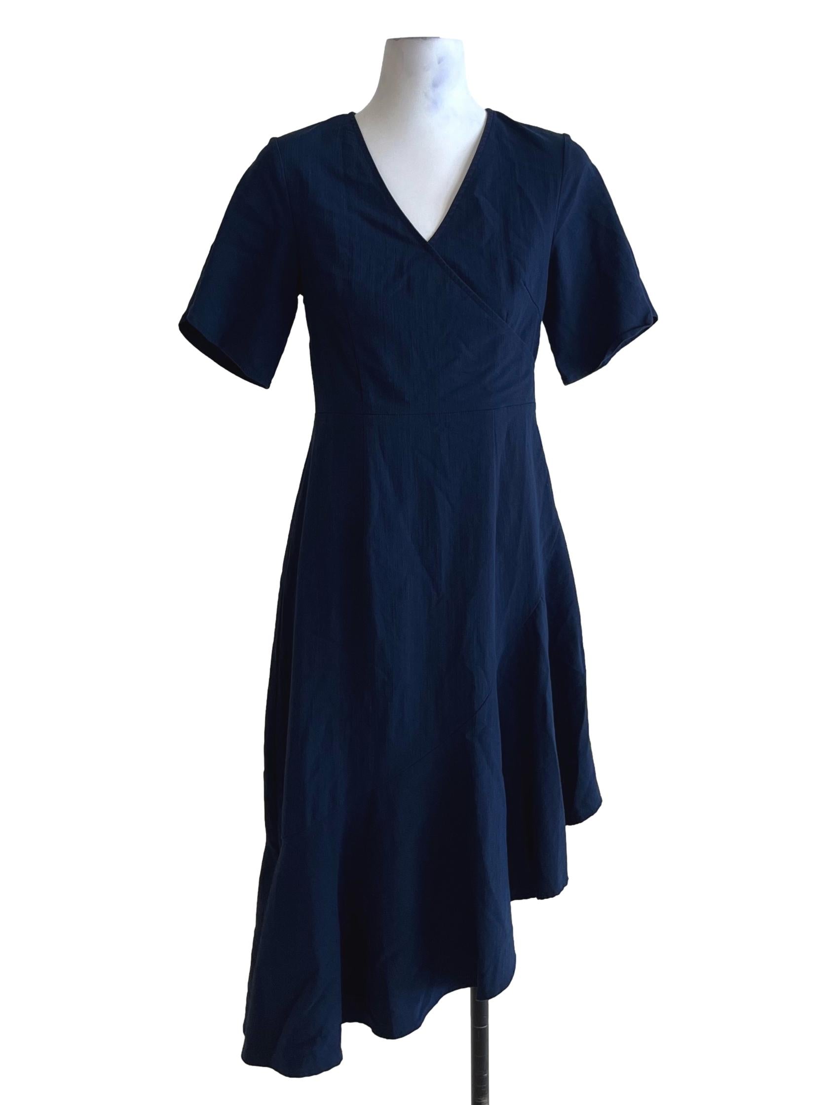 Navy Blue V-Neckline Empire Dress TTR