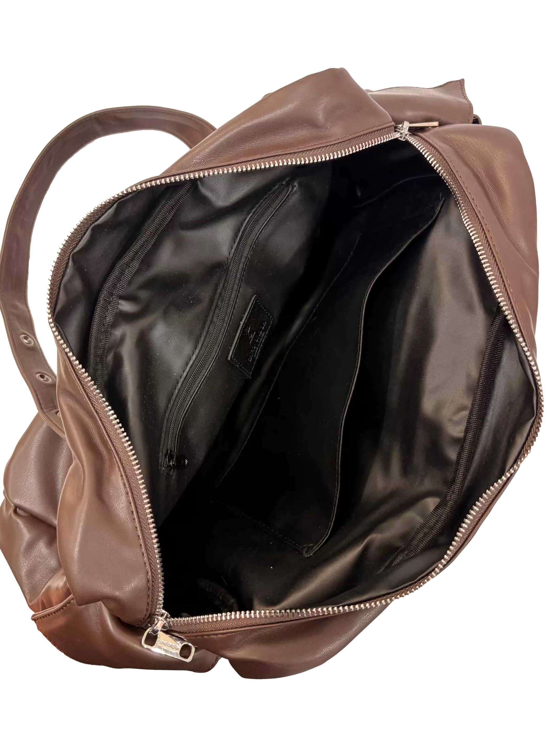 Chocolate Brown Pocket Utility Bag