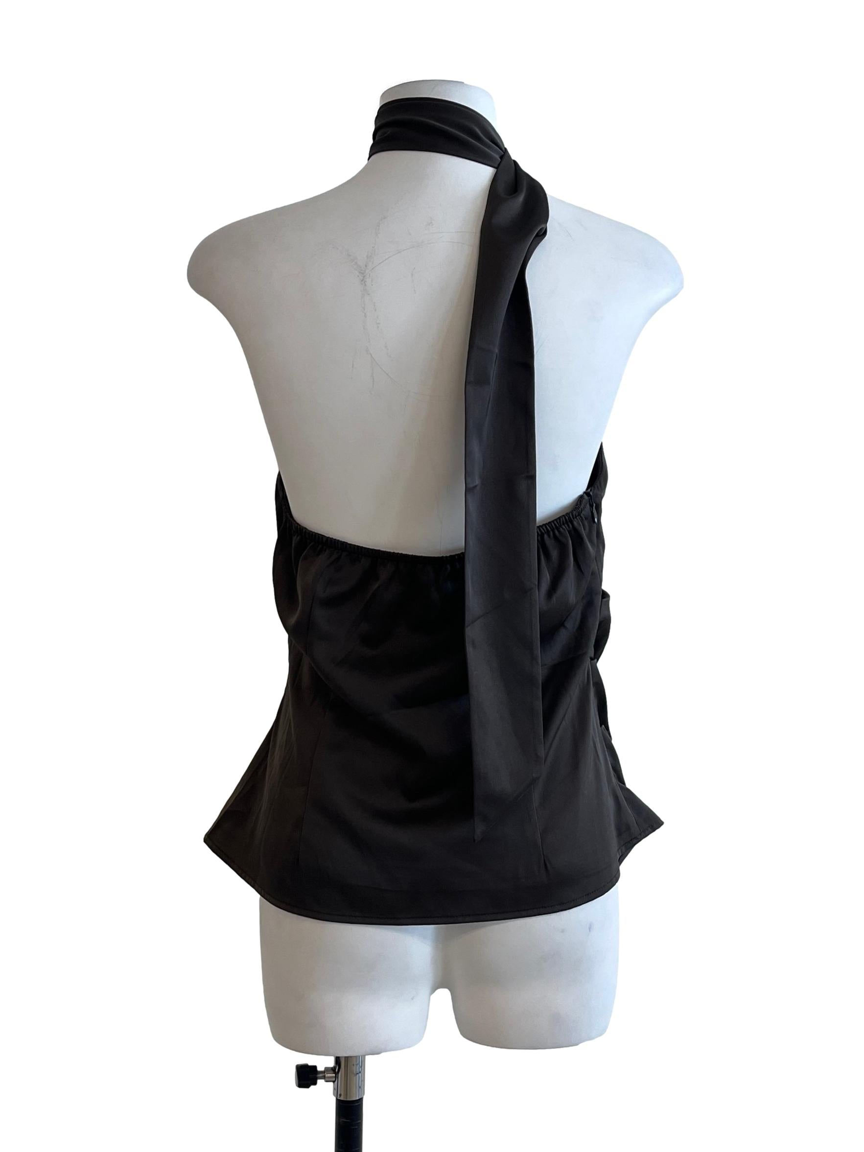 Coffee Brown Asymmetrical Shoulder Sleeveless Top