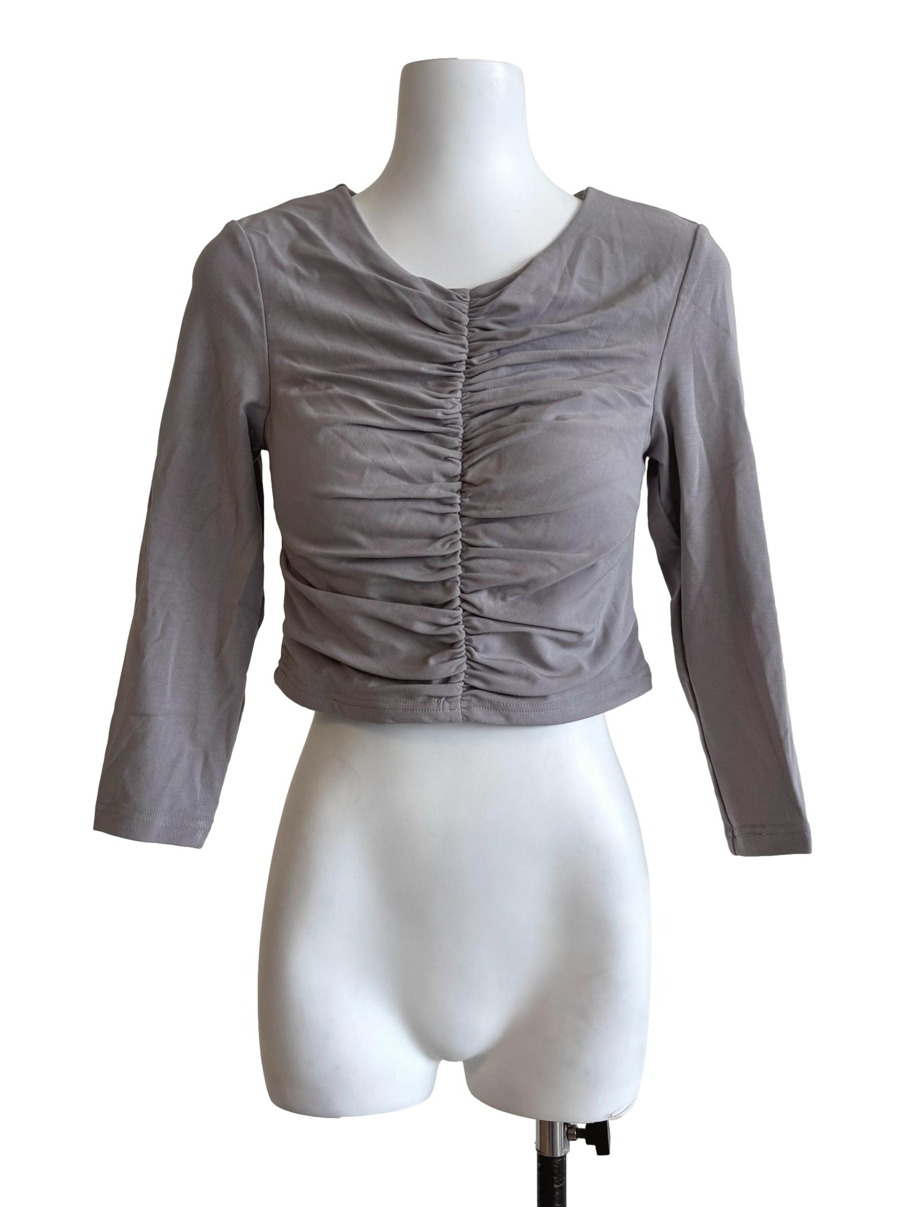 Storm Grey Ruched Top
