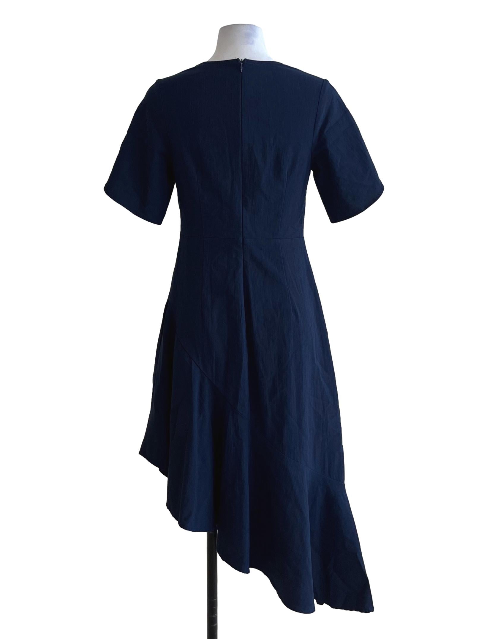 Navy Blue V-Neckline Empire Dress TTR