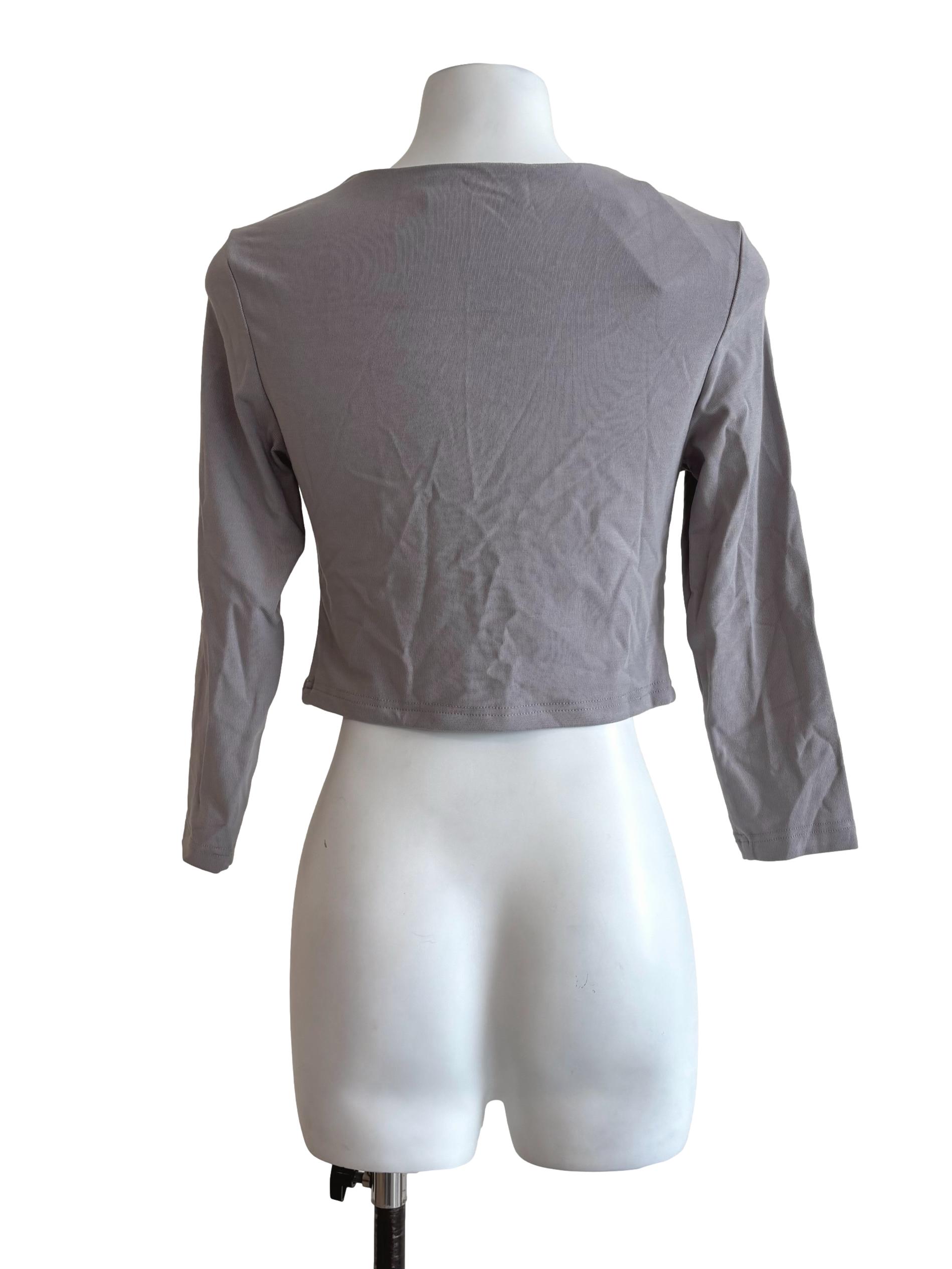 Storm Grey Ruched Top