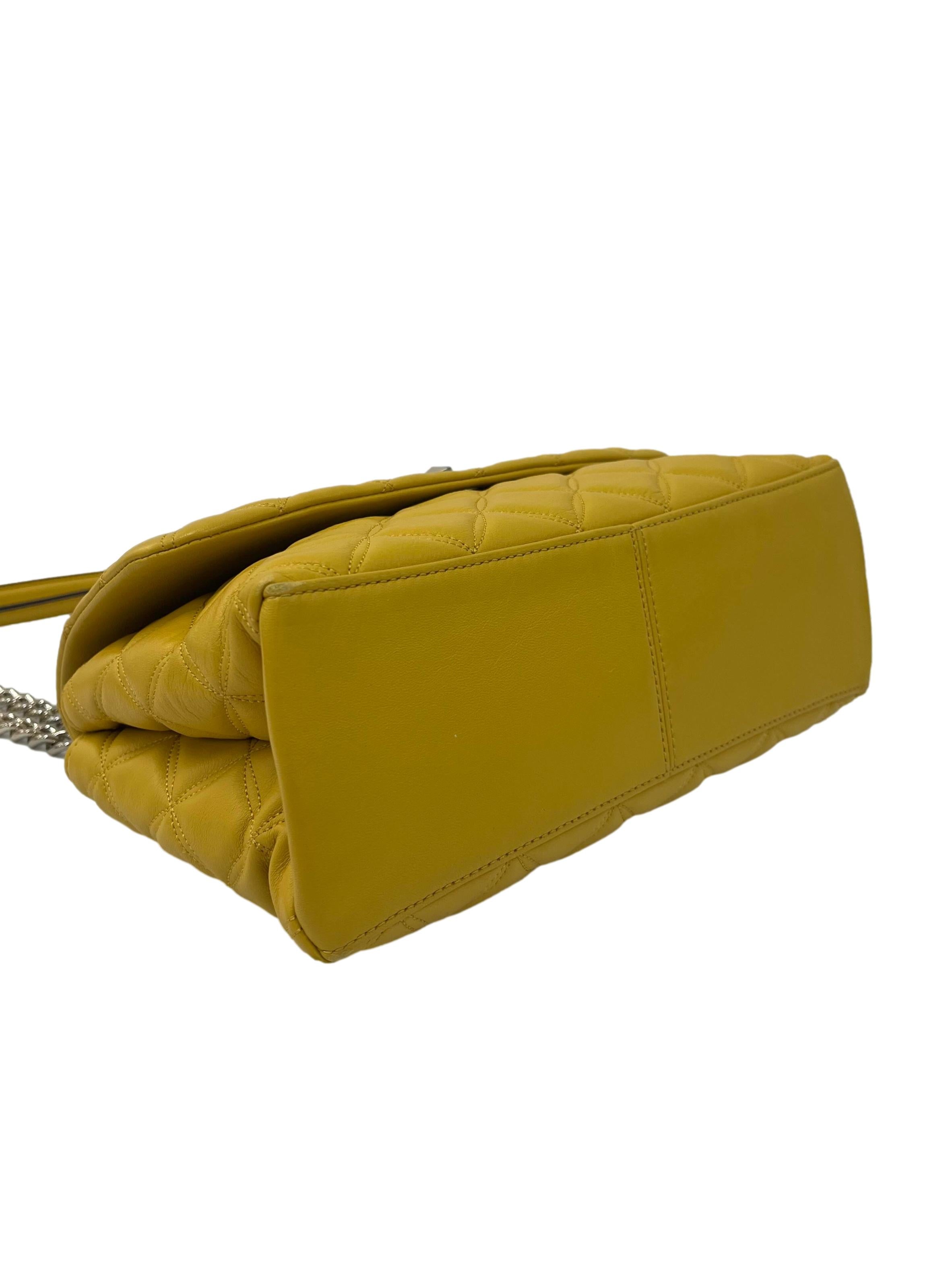 Yellow Gold Natalia Medium Flap Shoulder Bag