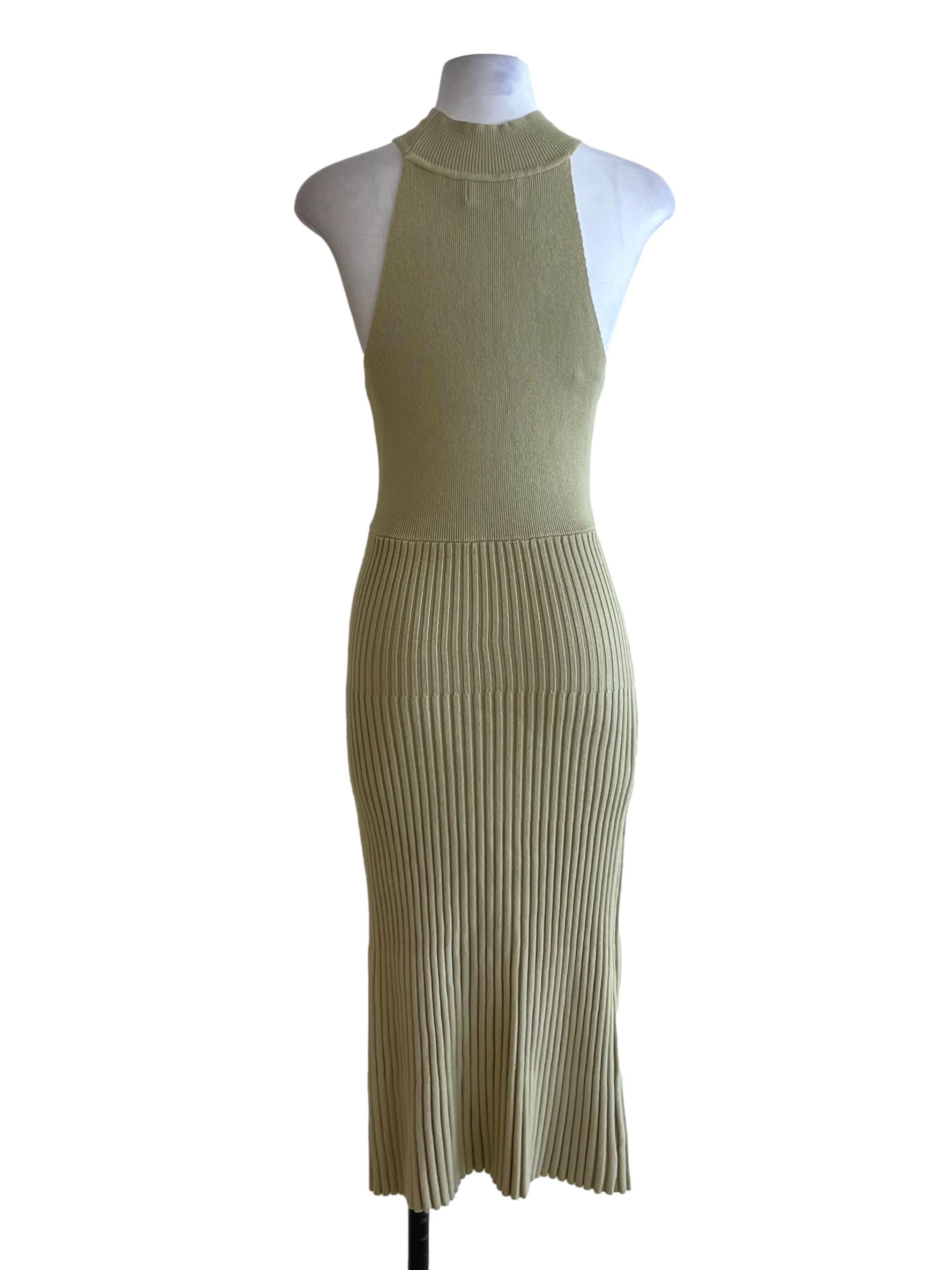 Olive Green Bengal Stripe Sheath Dress