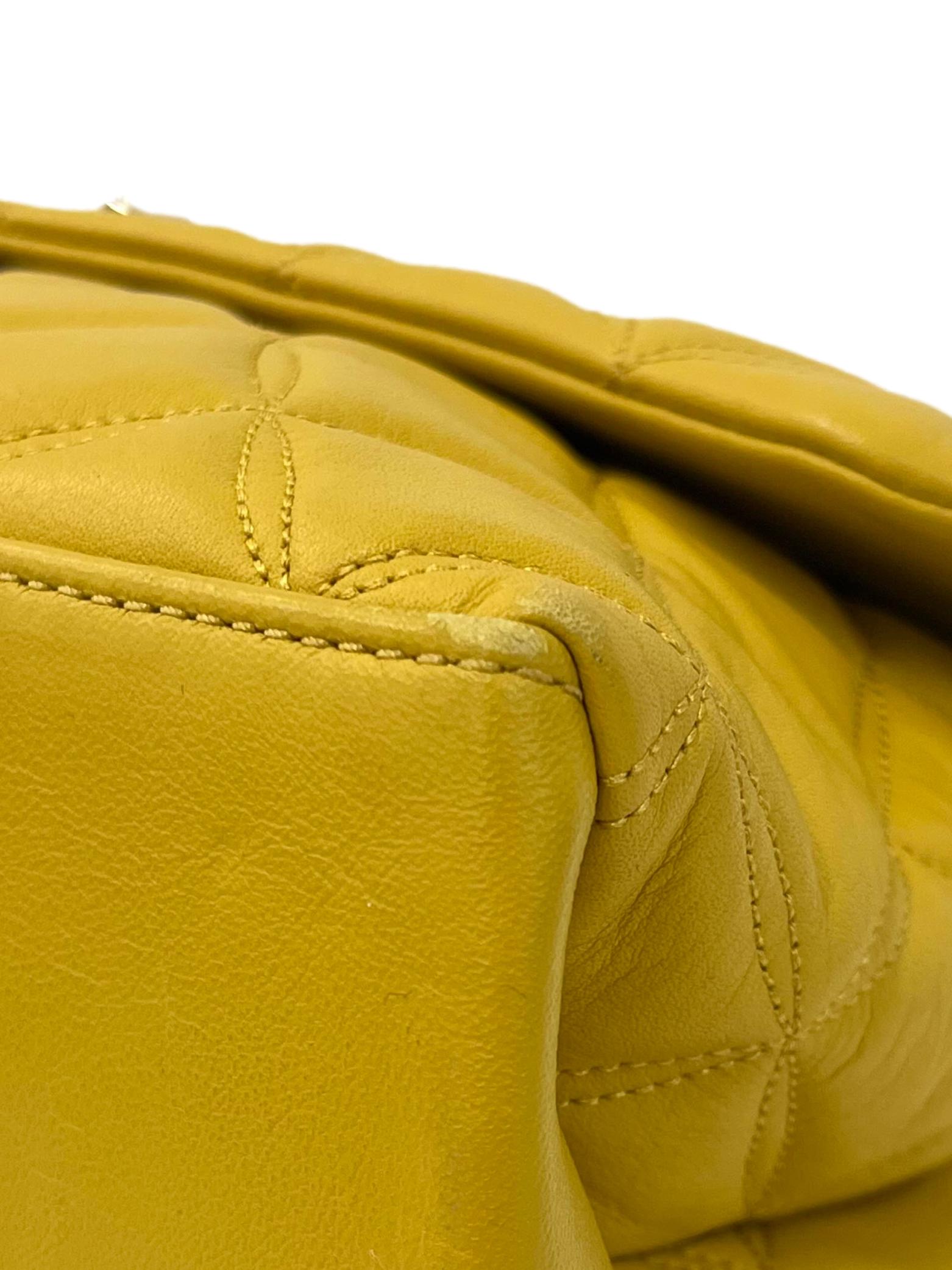 Yellow Gold Natalia Medium Flap Shoulder Bag