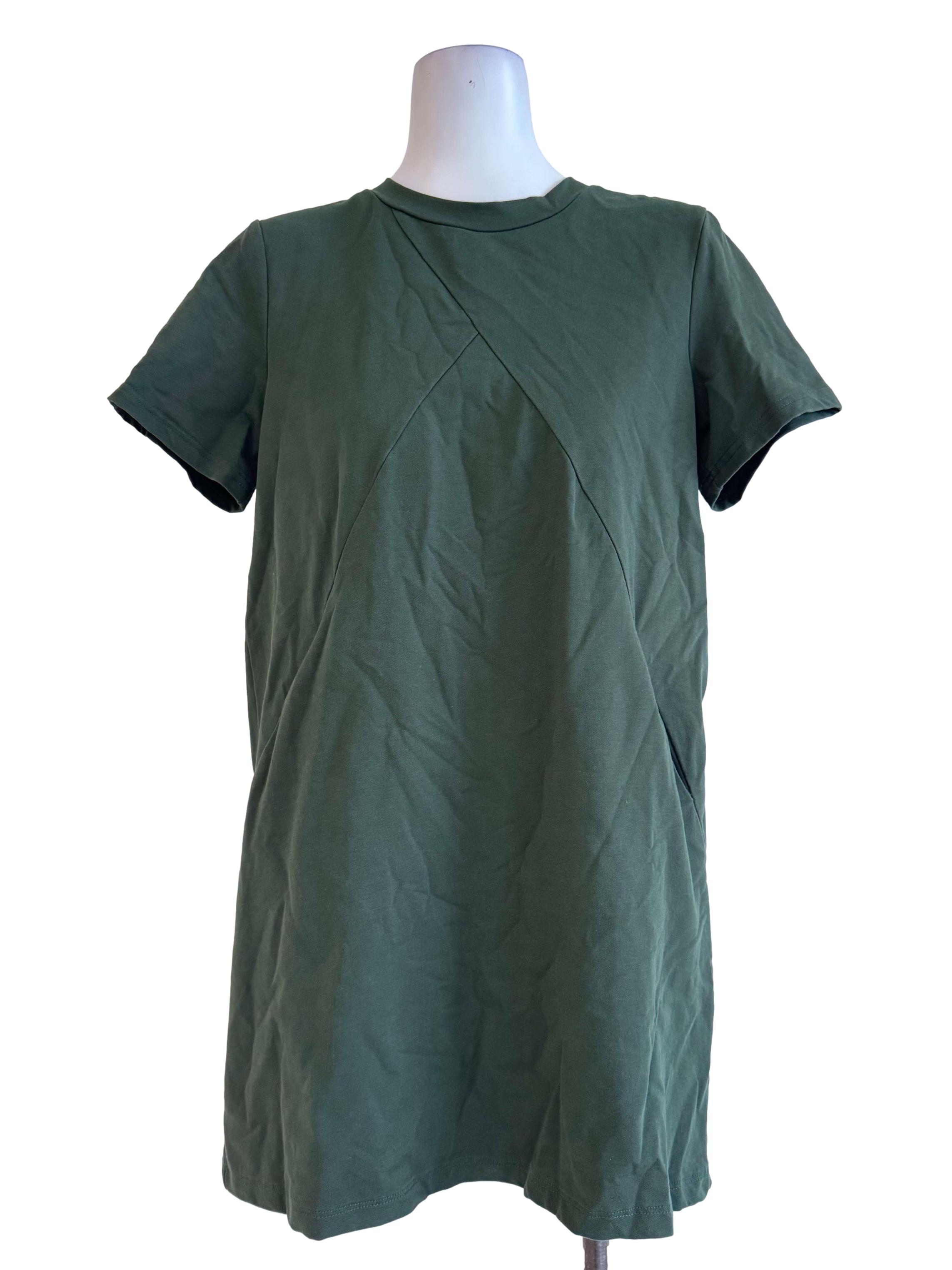 Basil Green Short Sleeve Mini Dress