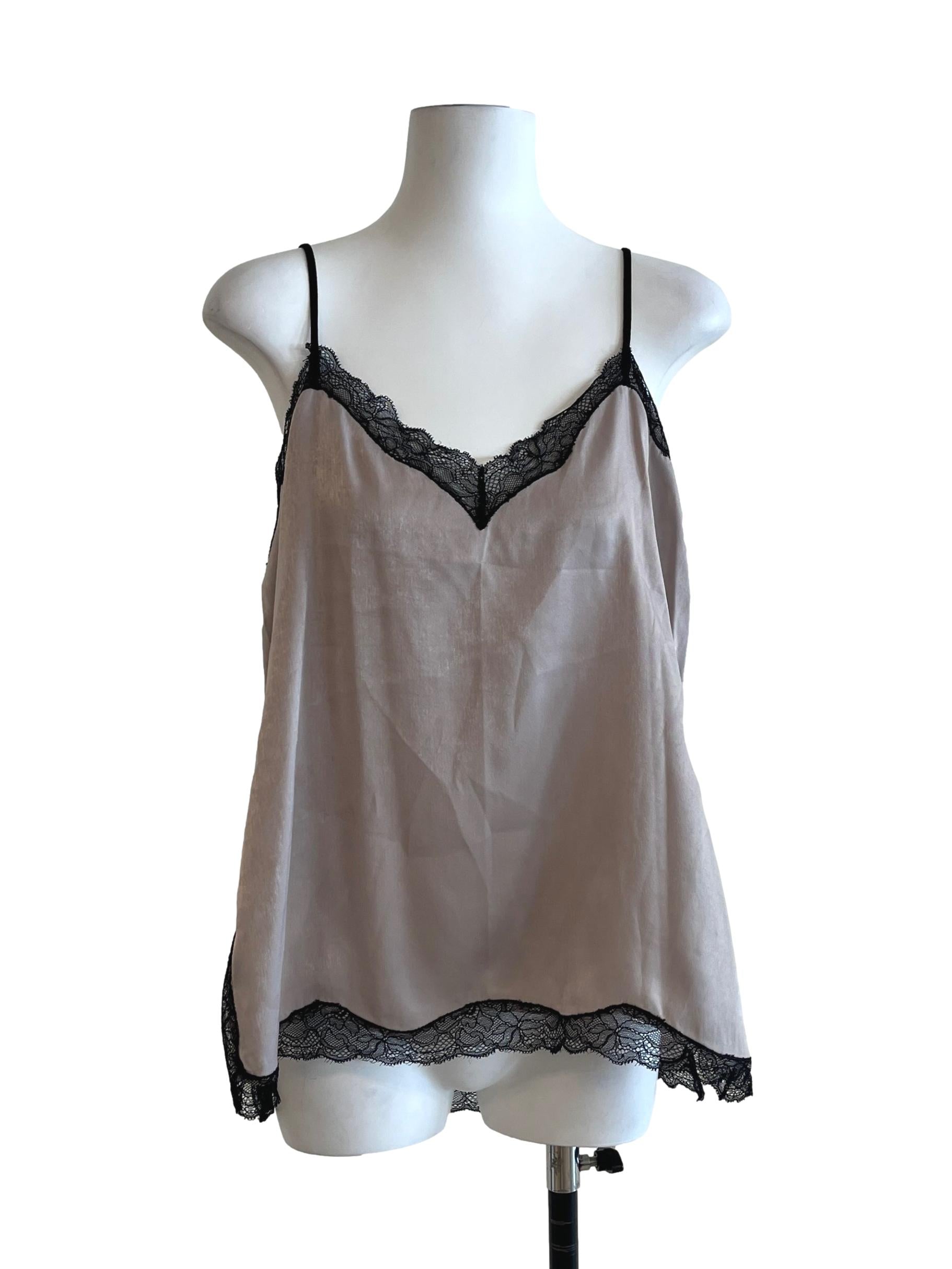 Taupe Brown Spaghetti Strap Sleeveless Top