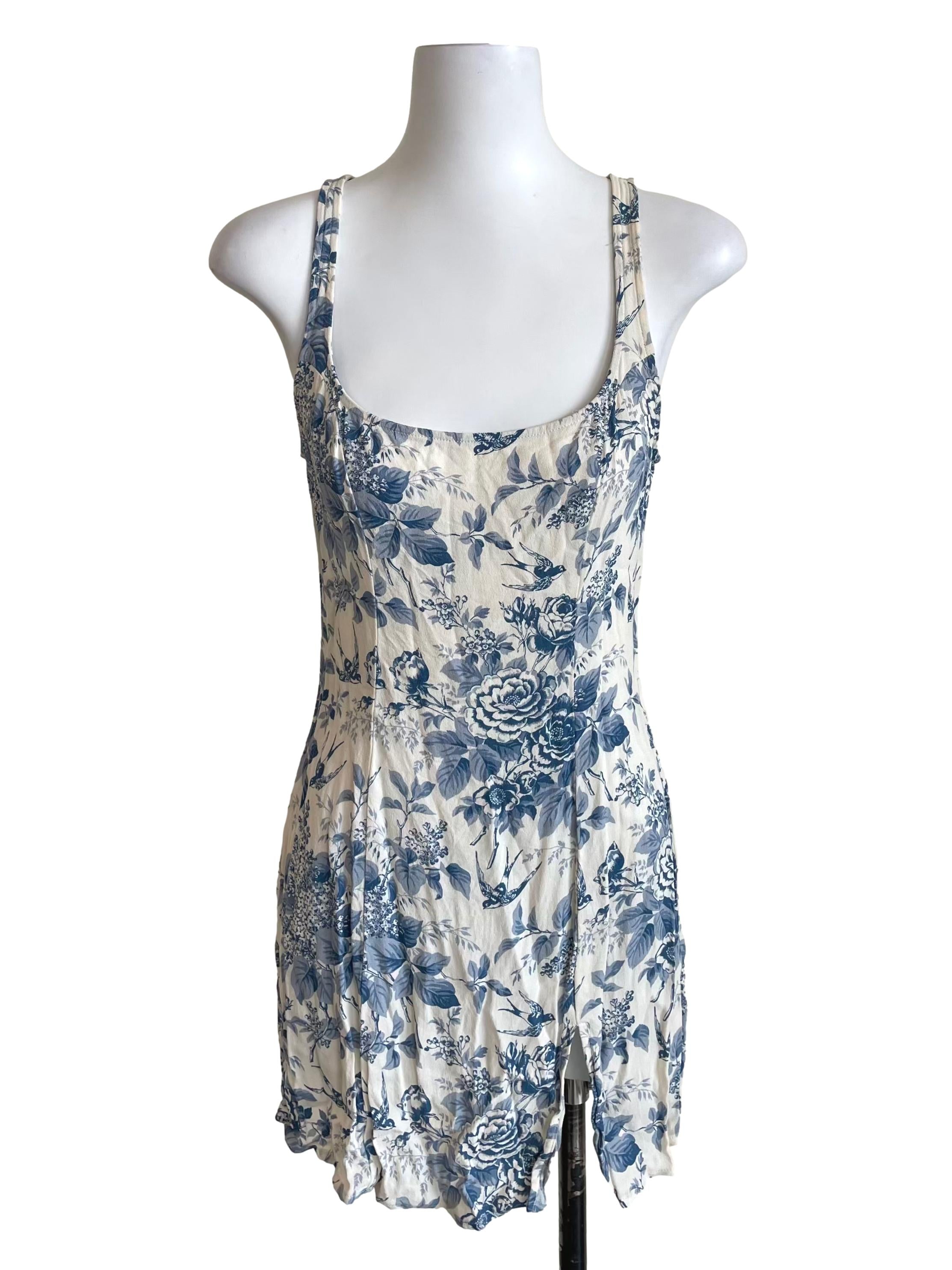 Cotton & Blue Floral Square Neck Dress