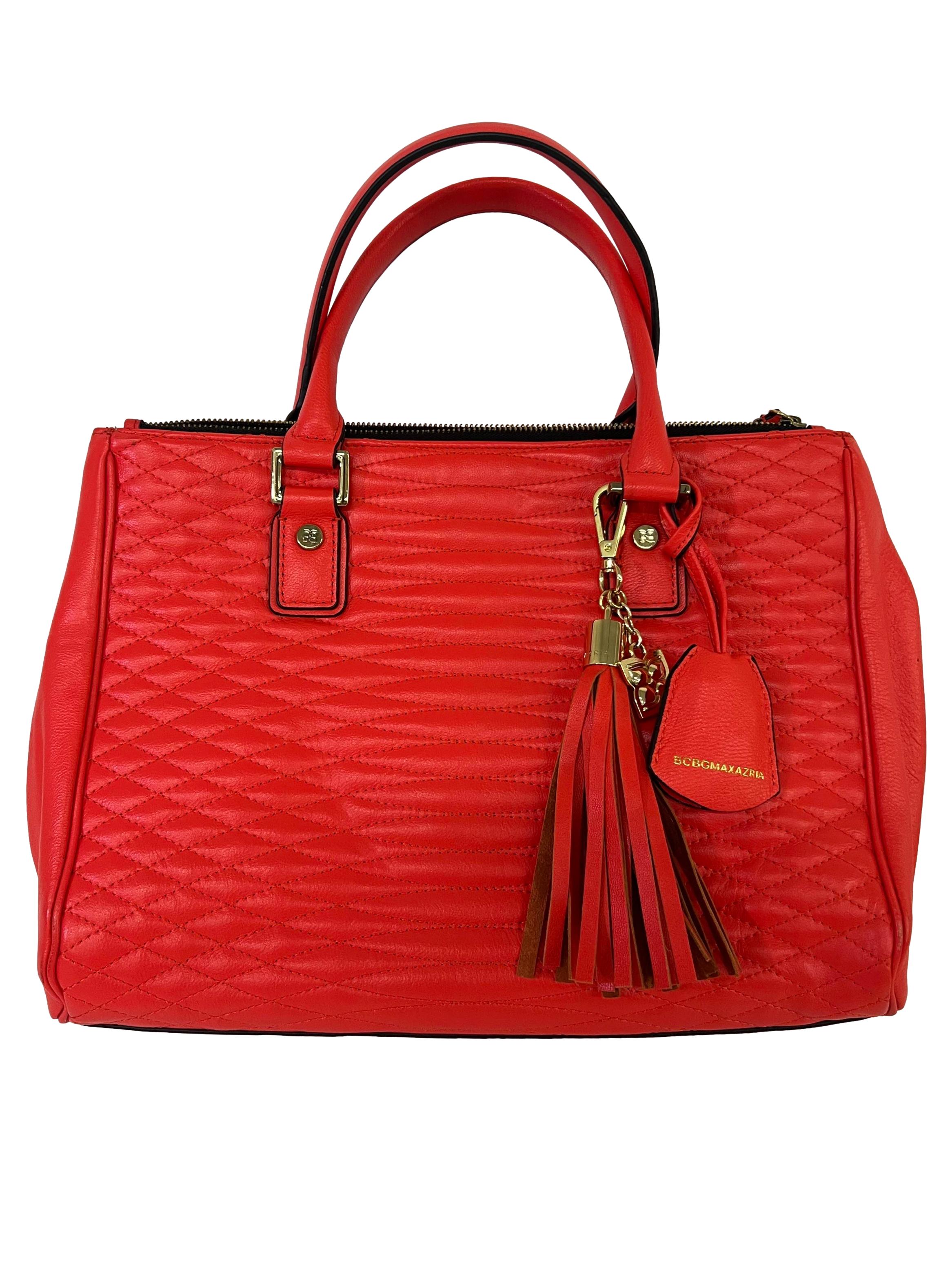 Neon Orange Leather Handbag CSN