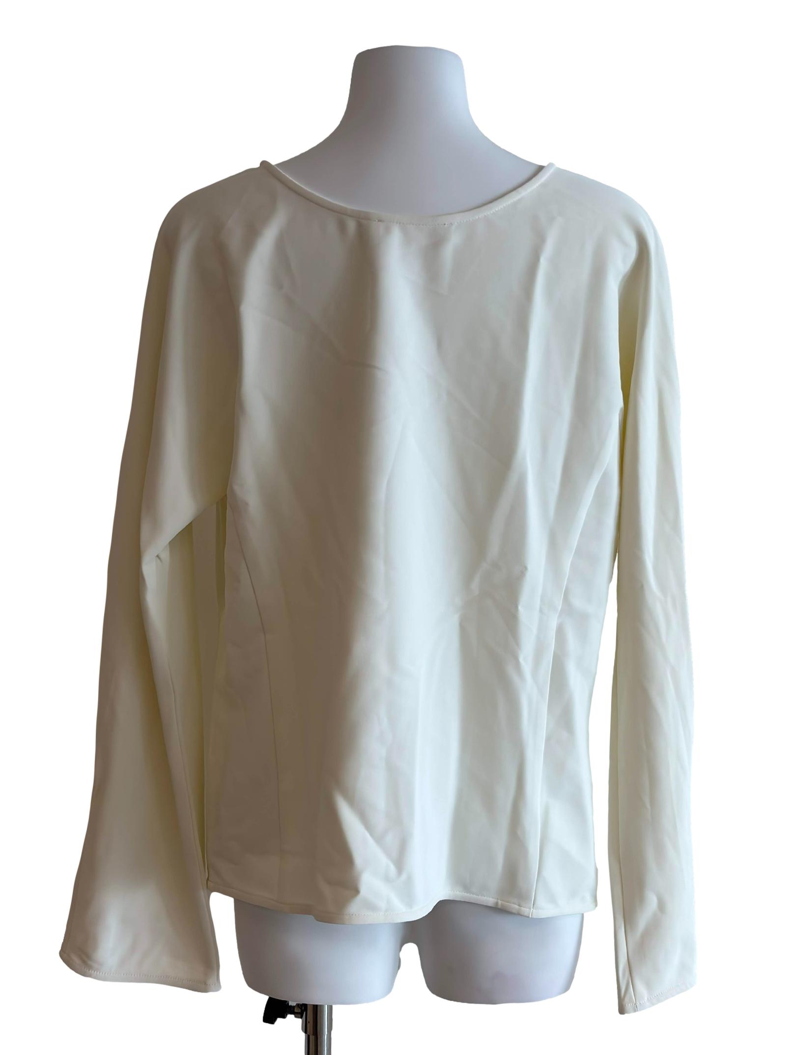 Cream White Long Sleeve Blouse