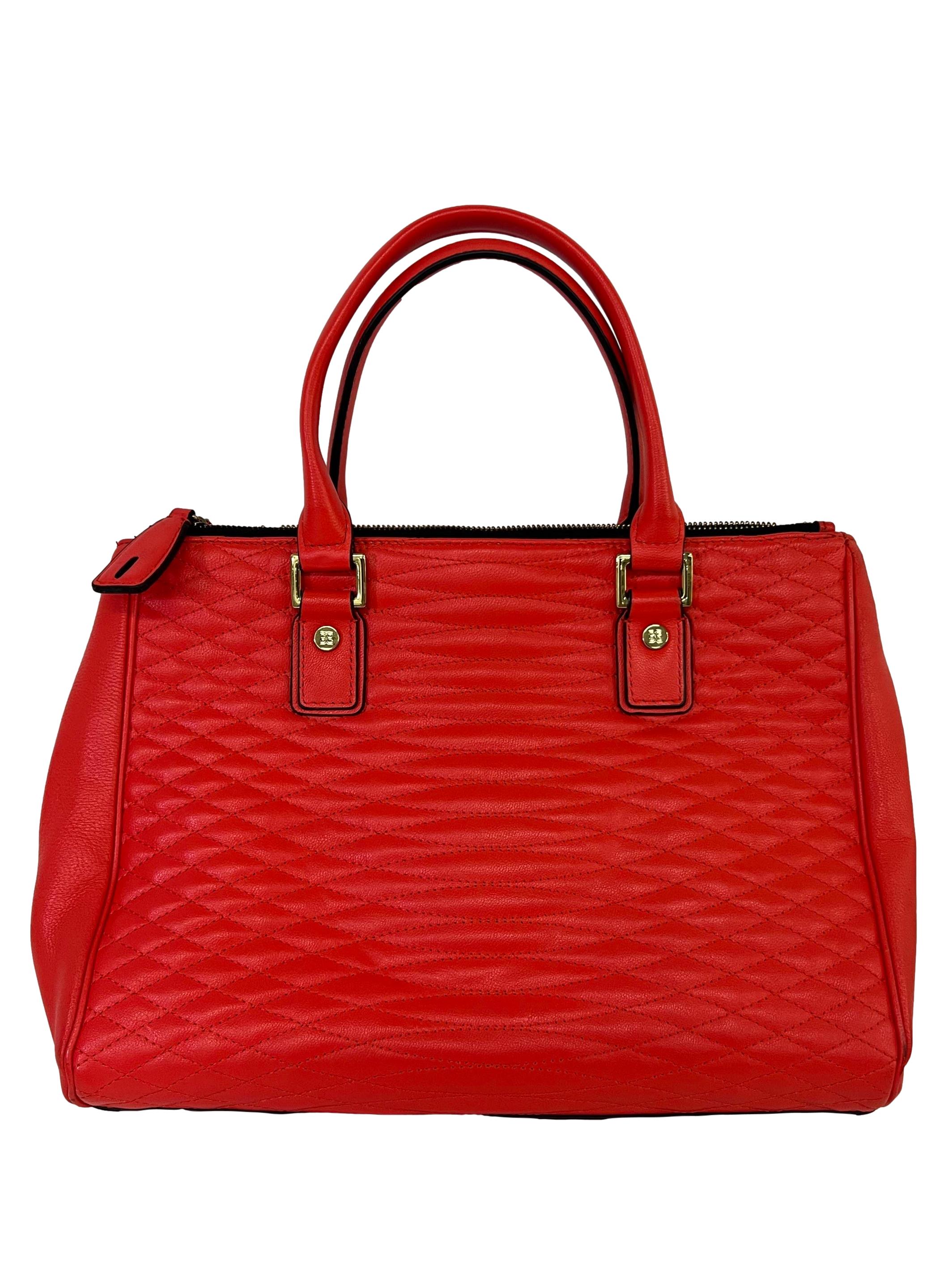 Neon Orange Leather Handbag CSN