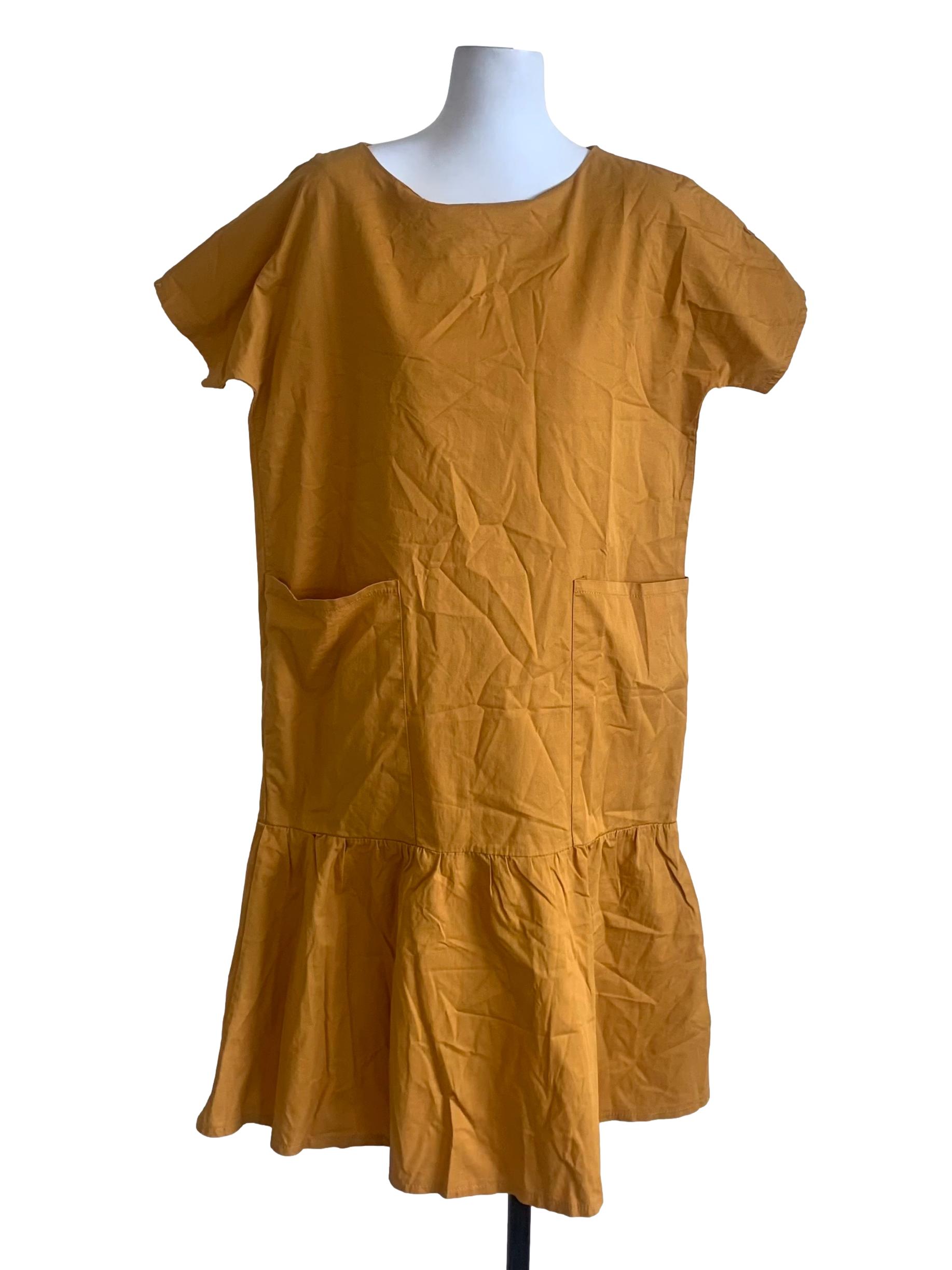 Butterscotch Yellow Drop Waist Dress