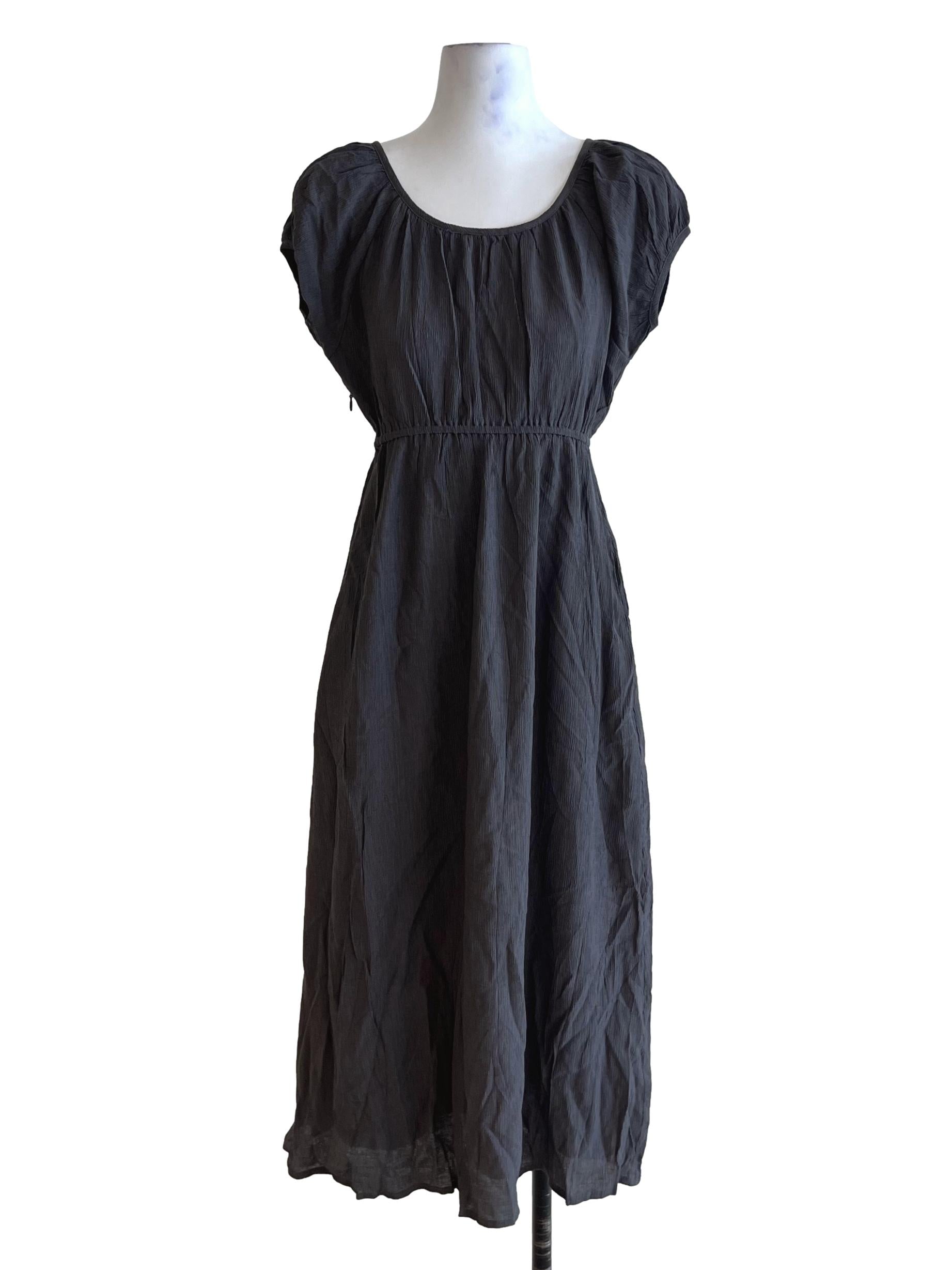 Grey Jewel Neckline Empire Dress