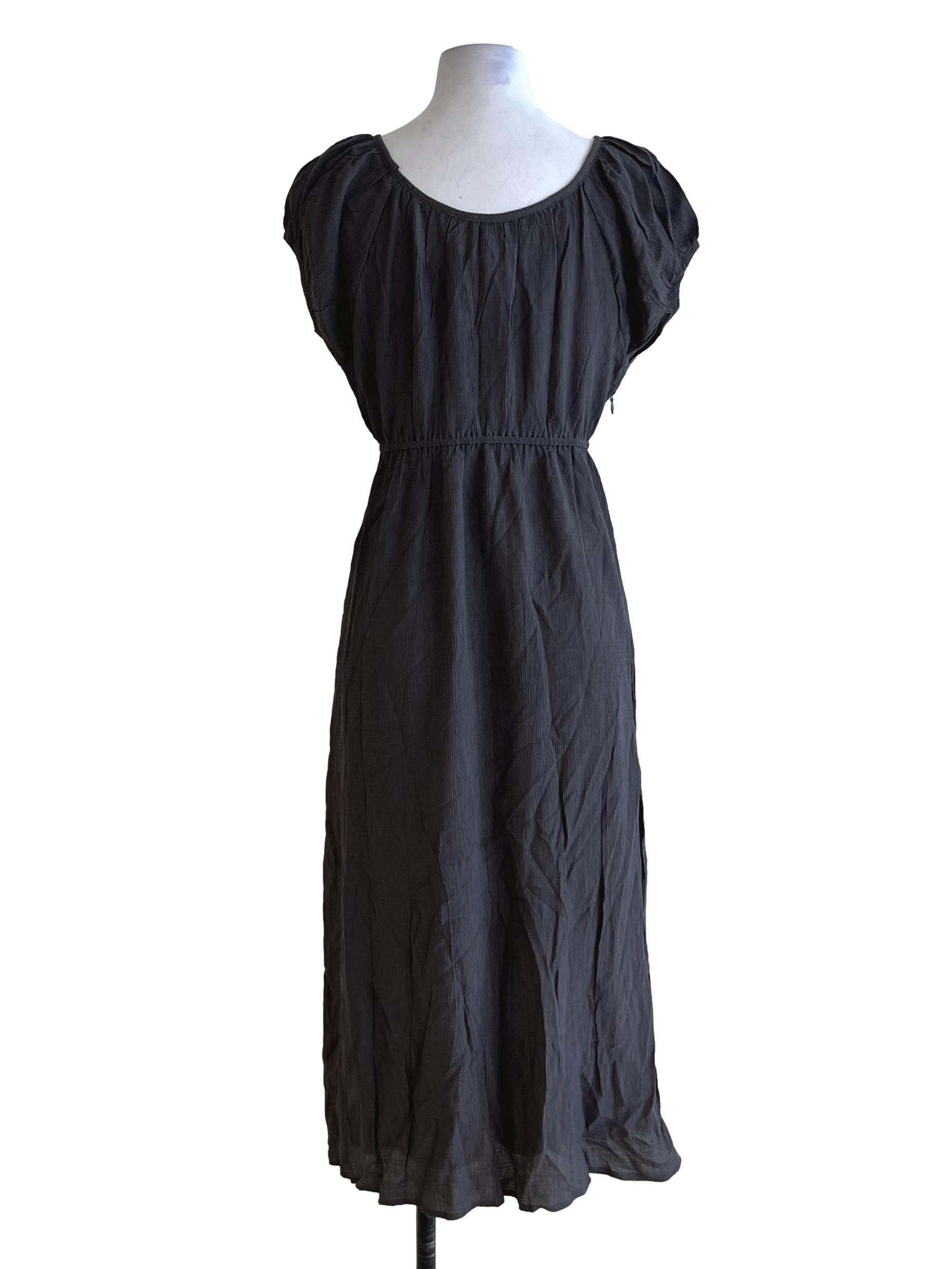 Grey Jewel Neckline Empire Dress