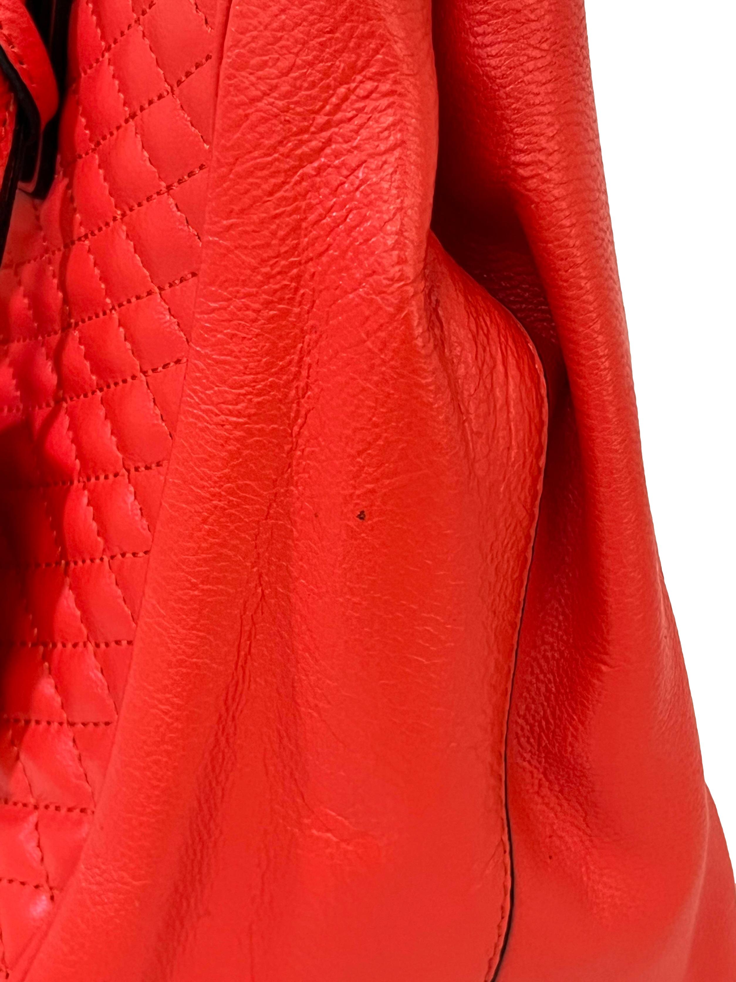 Neon Orange Leather Handbag CSN