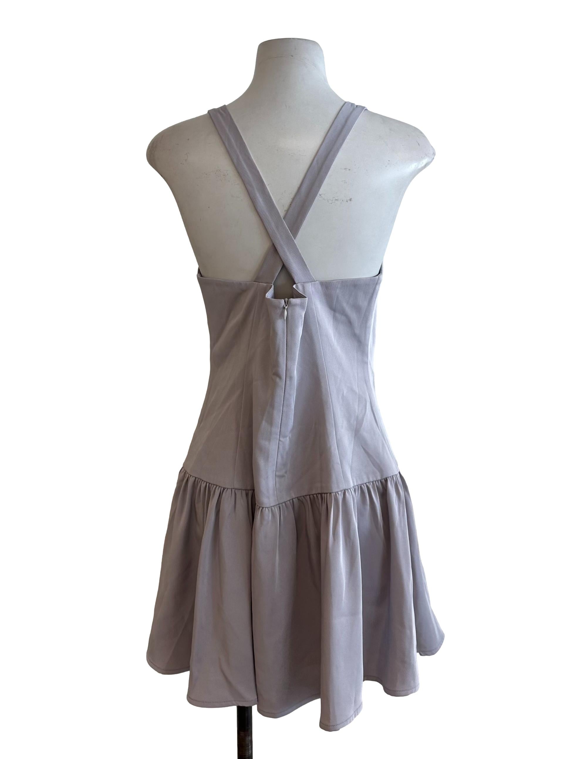 Ash Purple Square Neck Dropwaist Dress