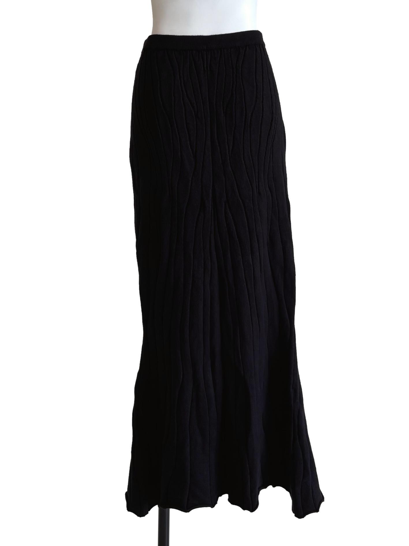 Parisian Black Ribbed Pencil Skirt TCL