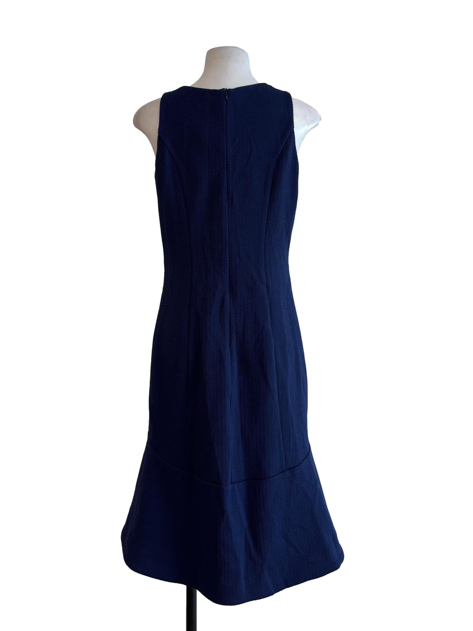Navy Blue Round Neck Sleeveless Mermaid Dress