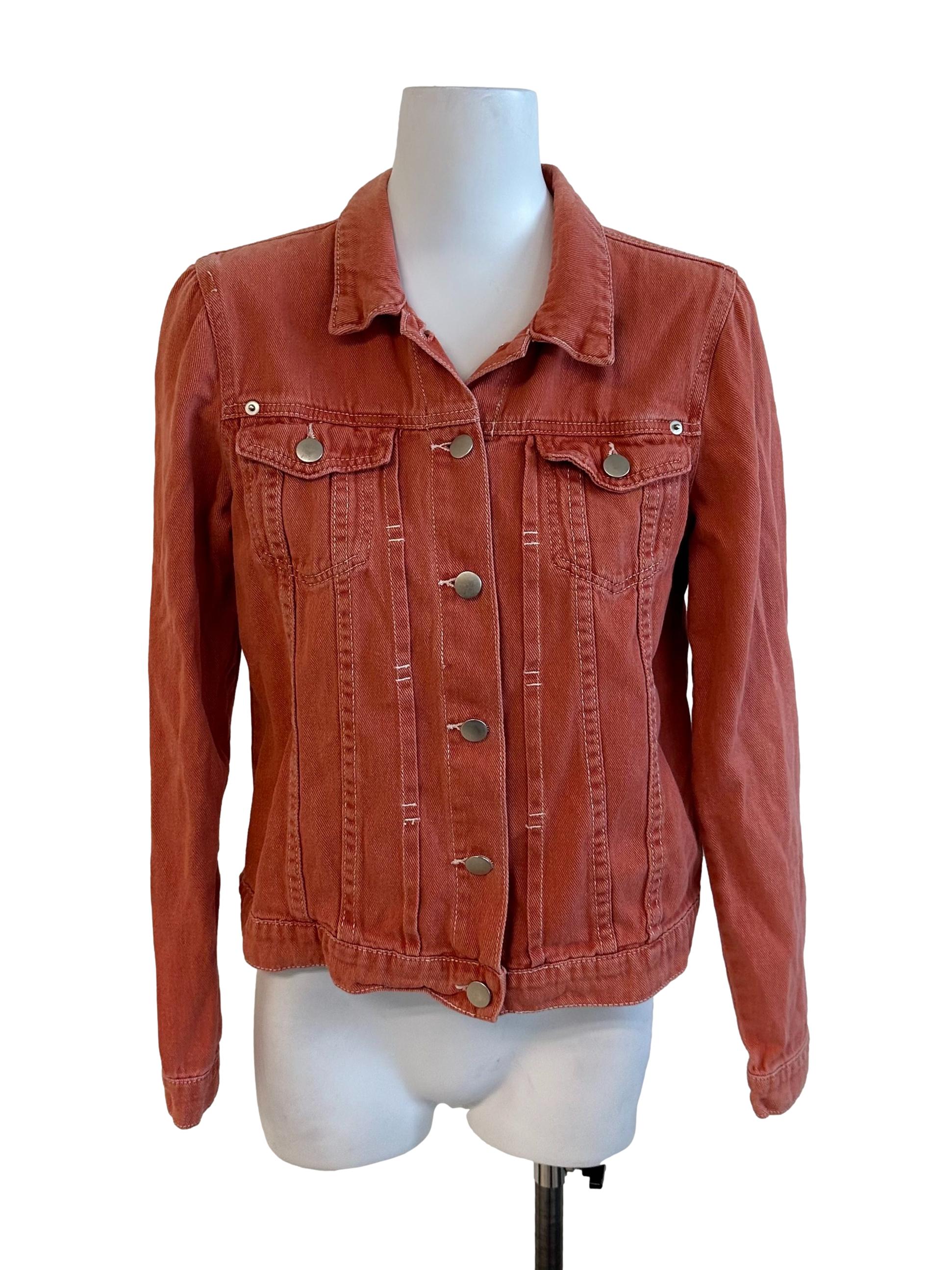 Fade Orange Denim Jacket