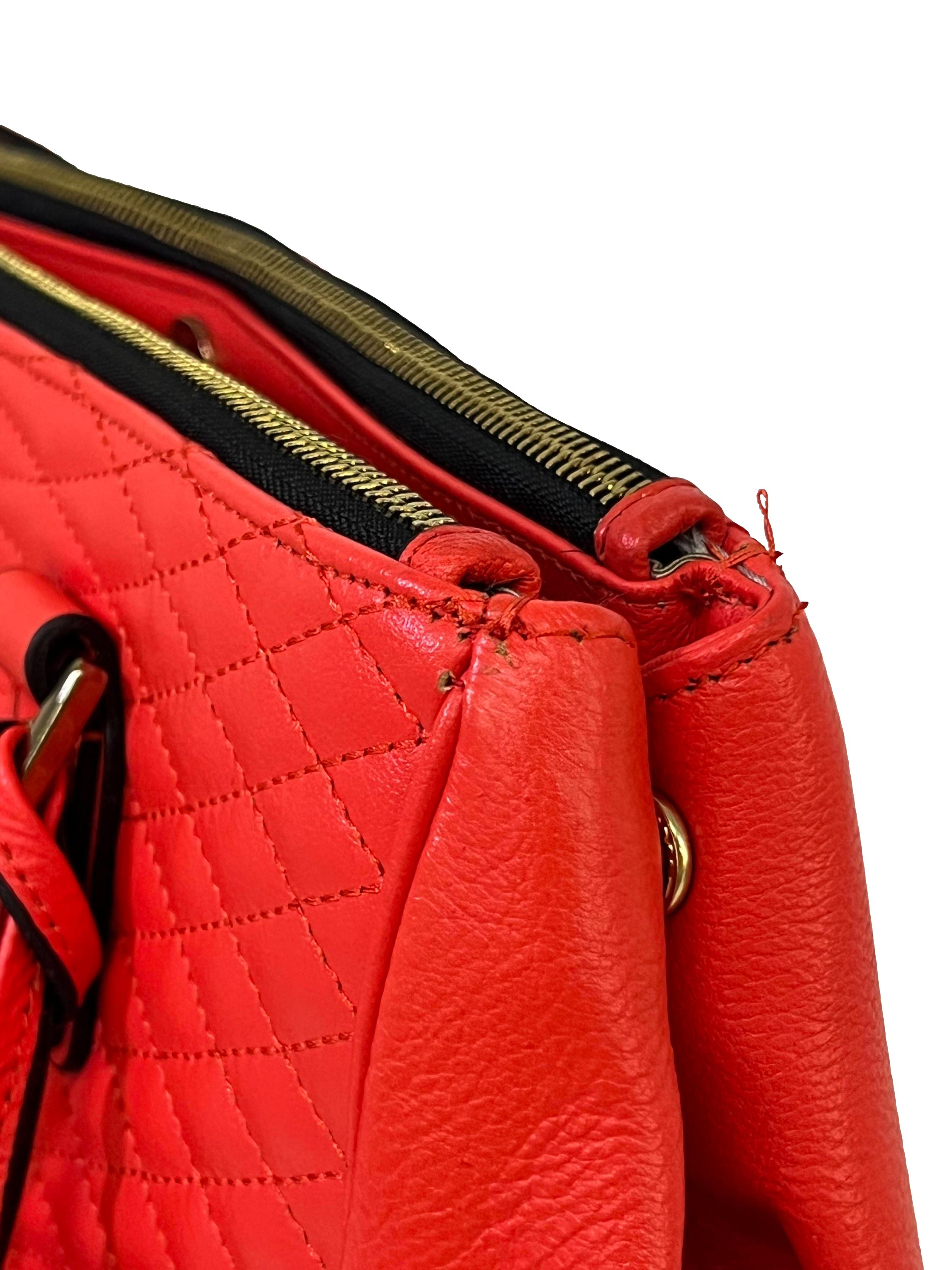 Neon Orange Leather Handbag CSN