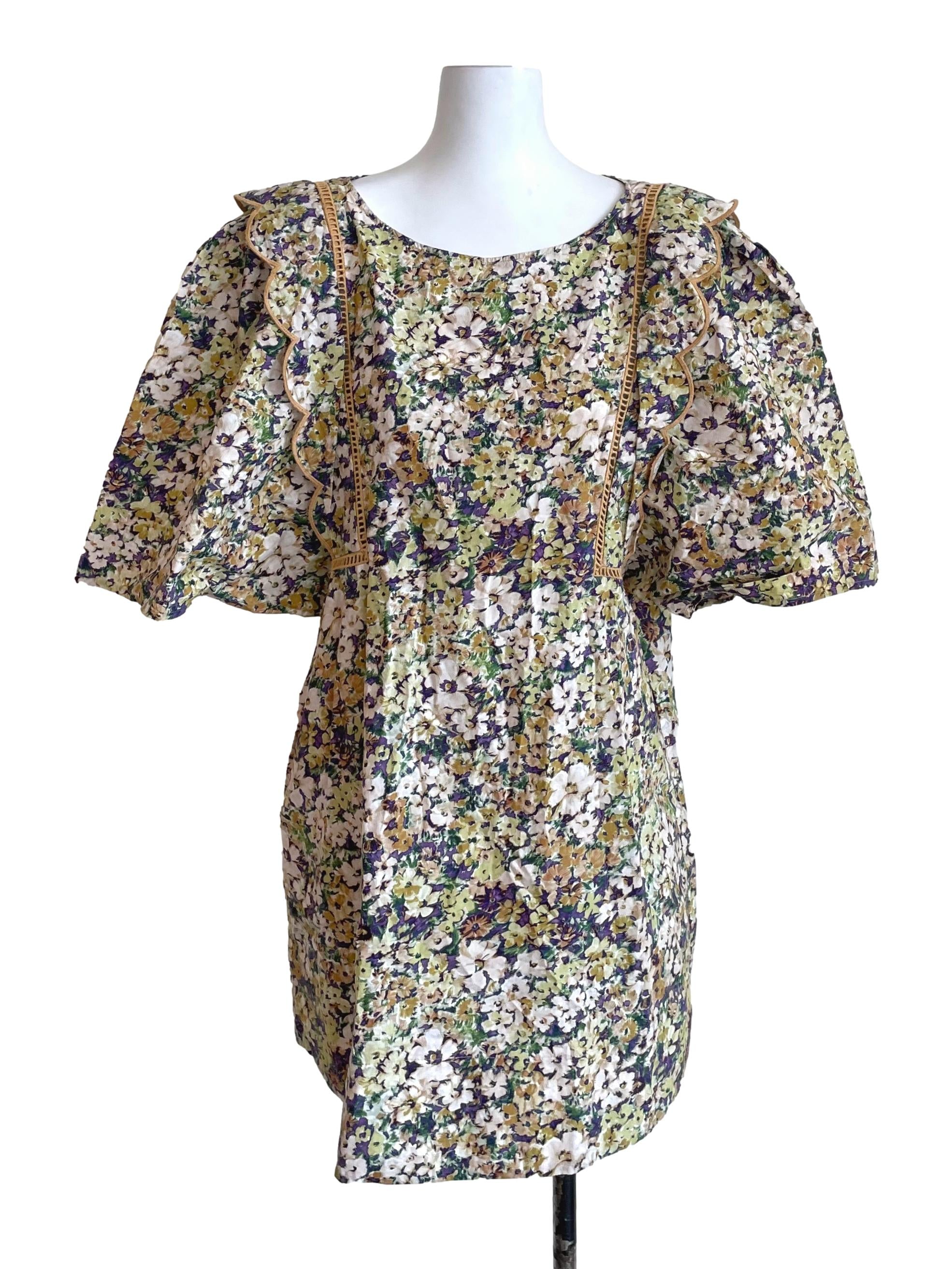 Corn Floral Drop Shoulder Petite Dress