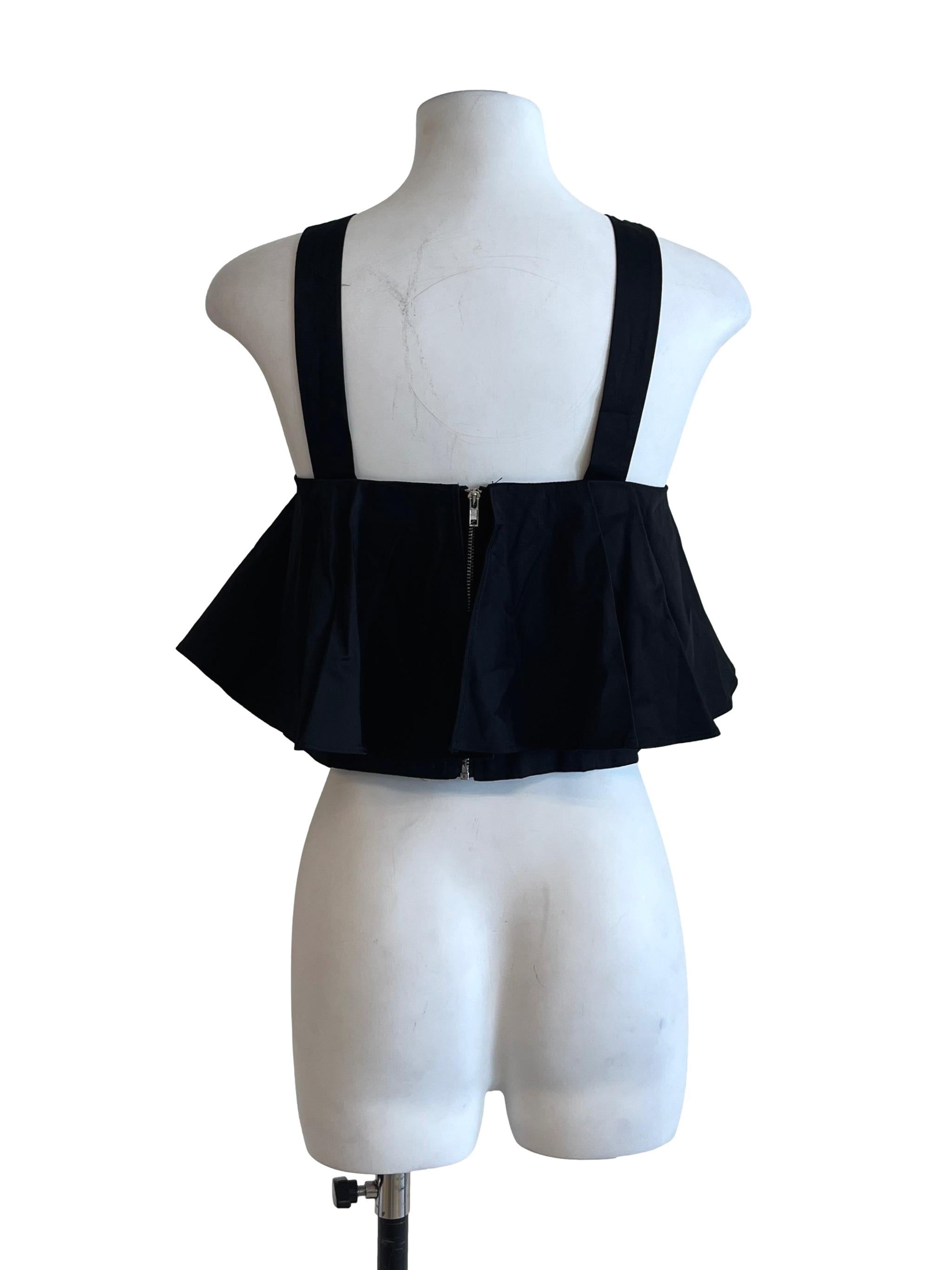 Pitch Black Square Neck Sleeveless Top