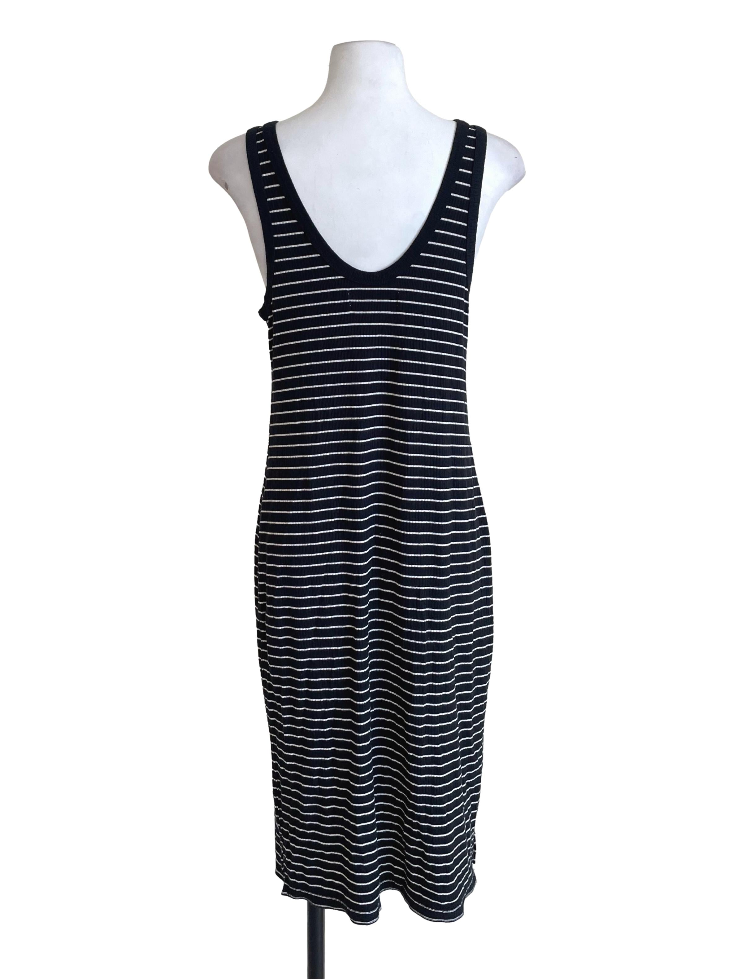 Midnight Navy Chalk Stripes Tank Dress