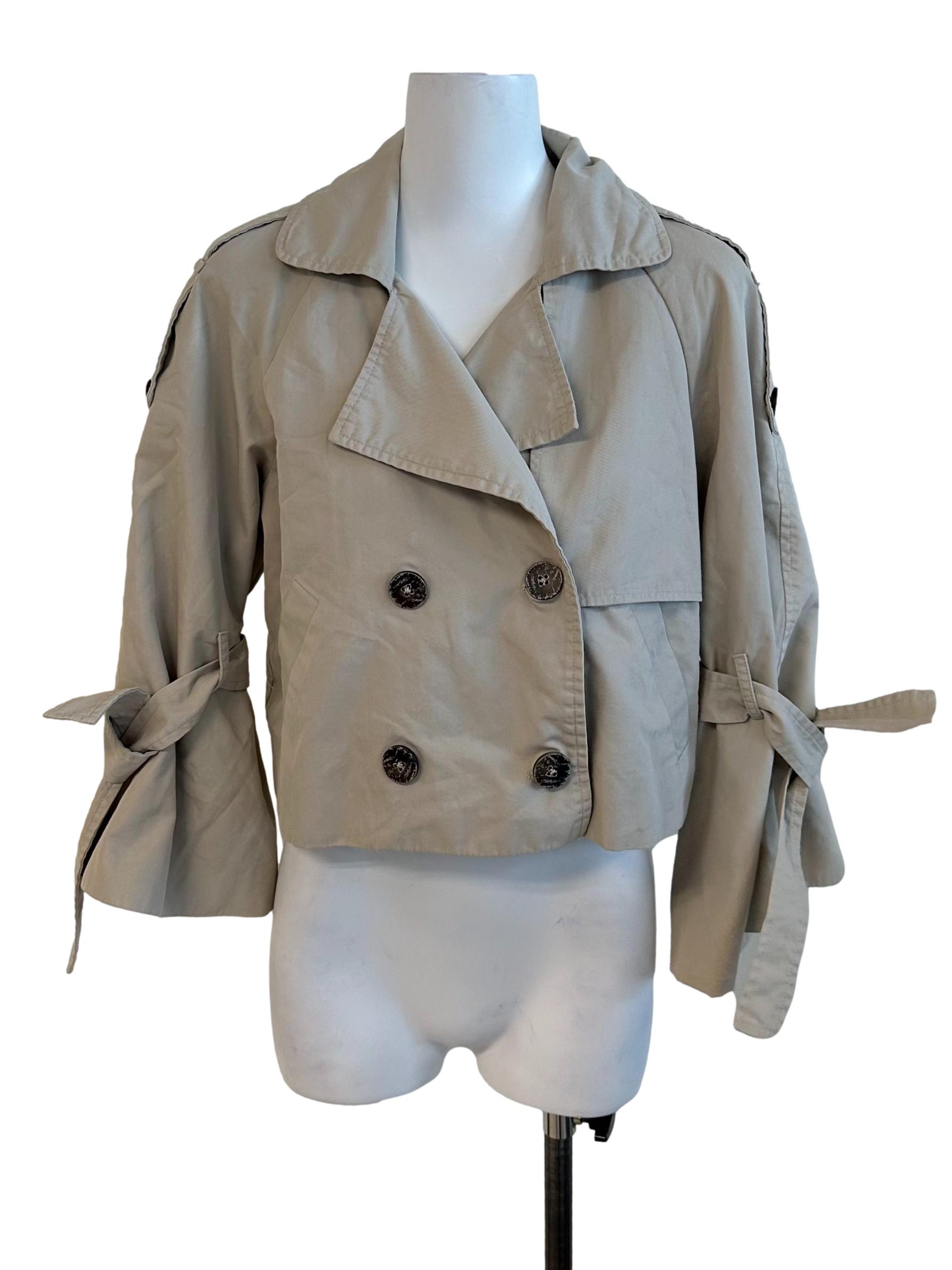 Oat Beige Collar Button Jacket