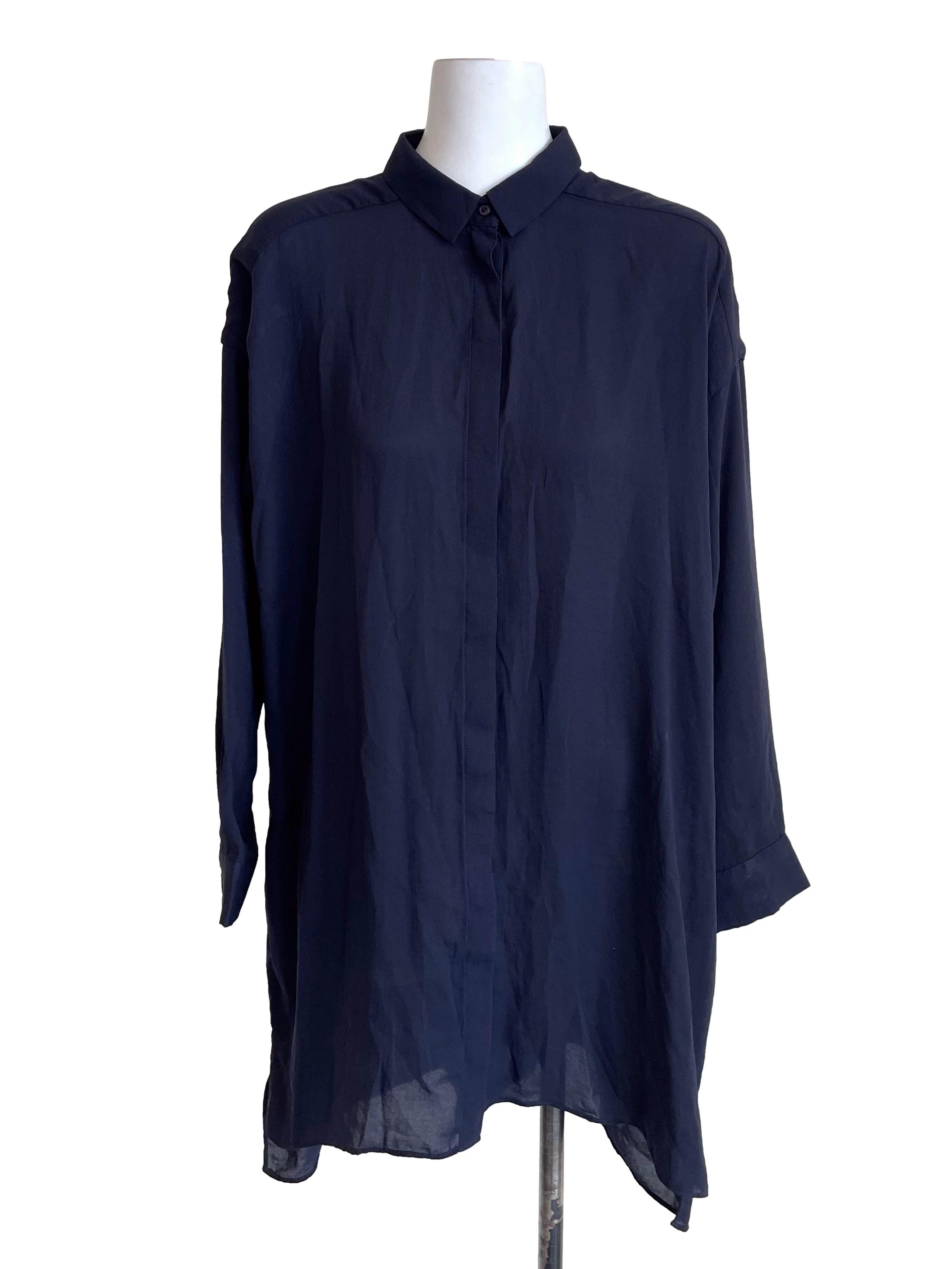 Navy Tunic Flowy Shirt Dress