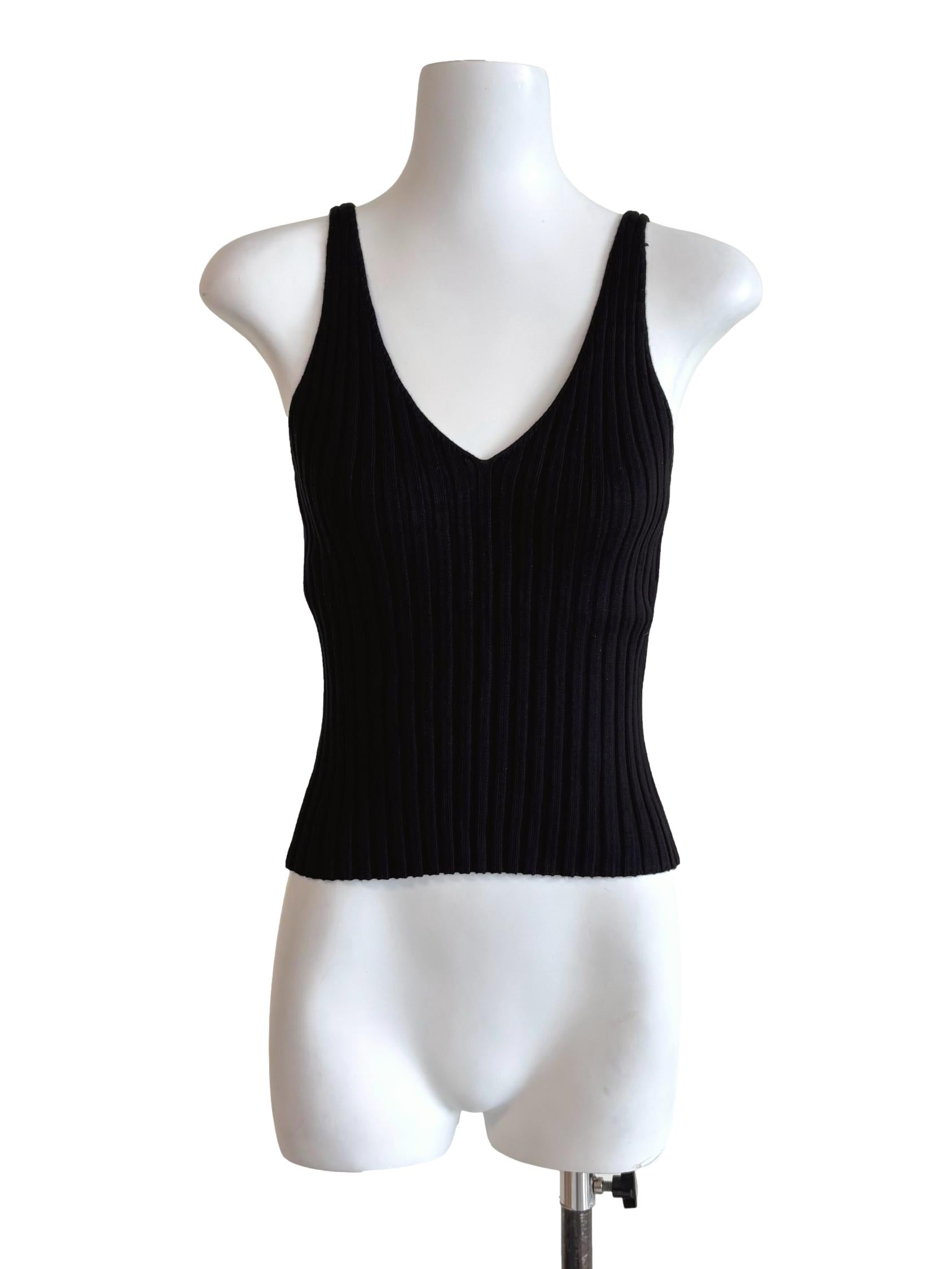 Ink Black V-Neck Tank Top